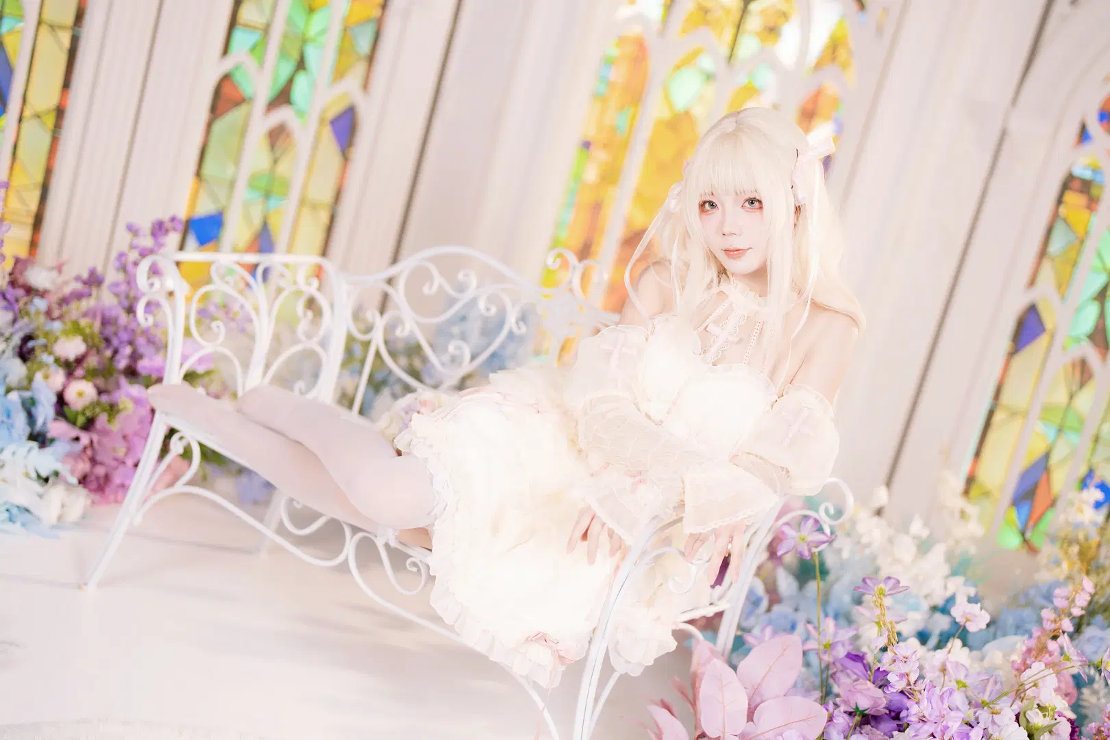 Flowers and Lolita: Church-Style White Stockings Atmospheric Aesthetic by 植物菌 - Image 8