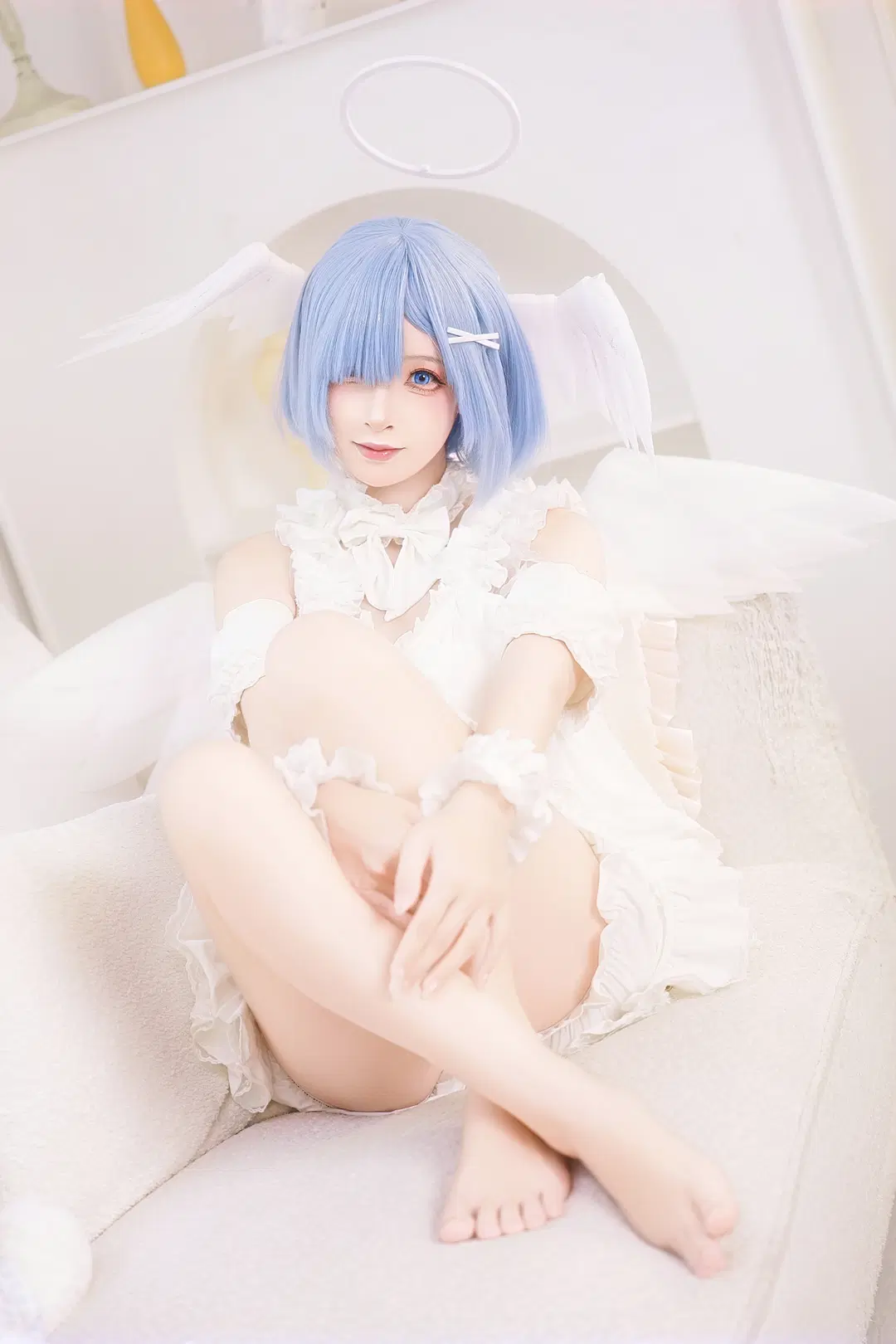 从零开始的异世界生活, 蕾姆cos, 二次元cos, 蓝色假发, 天使蕾姆