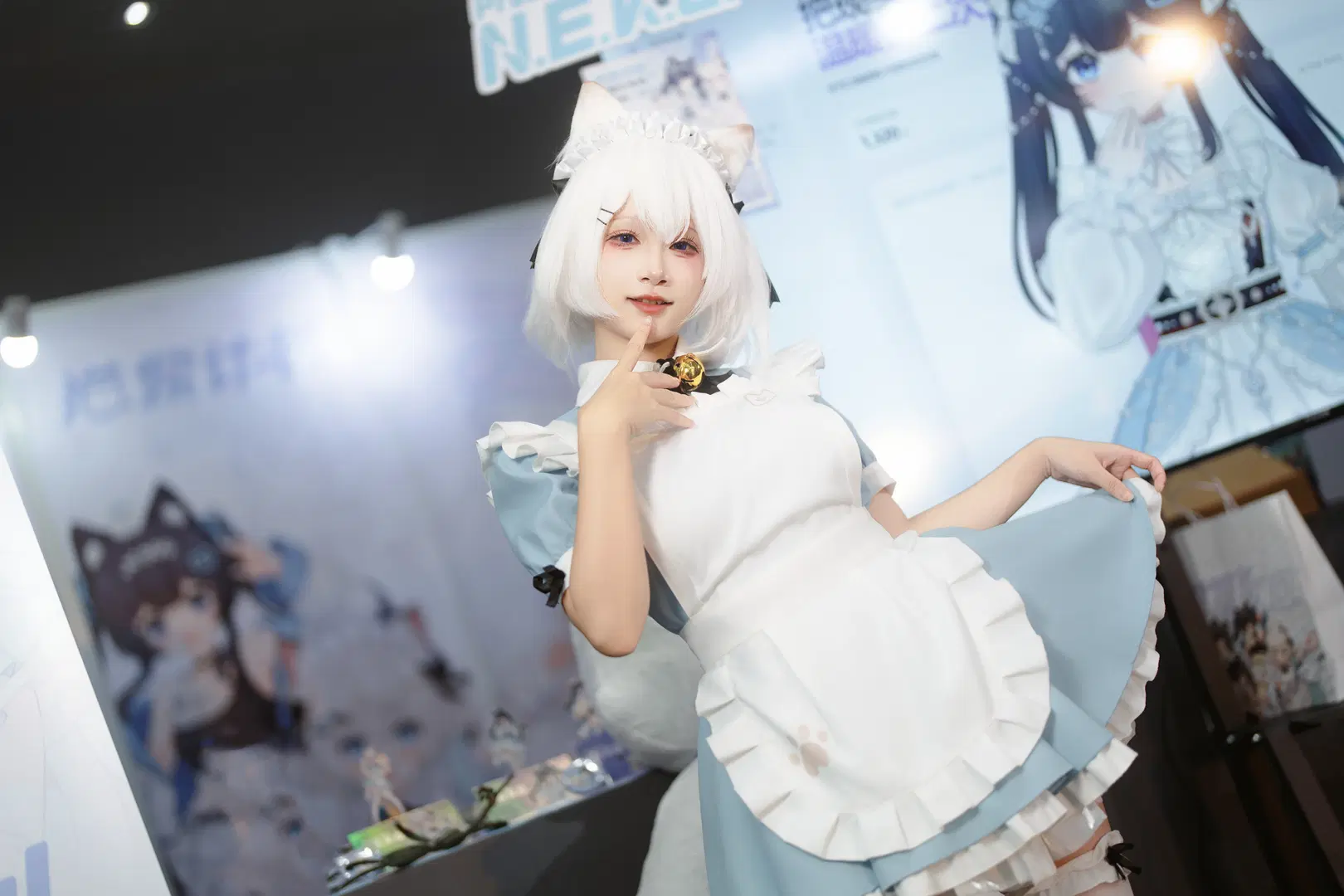 二次元摄影, 女仆装, 白丝, 猫娘, 漫展现场