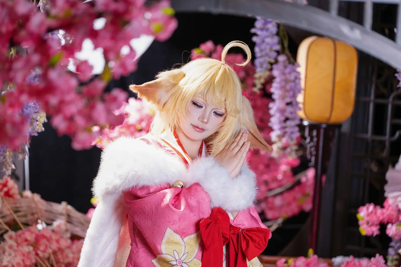 Pink kemonomimi Japanese-style cosplay: Atmospheric Vibe Maxed Out in Zhengzhou Studio Photography by 拾月影棚 - Image 3