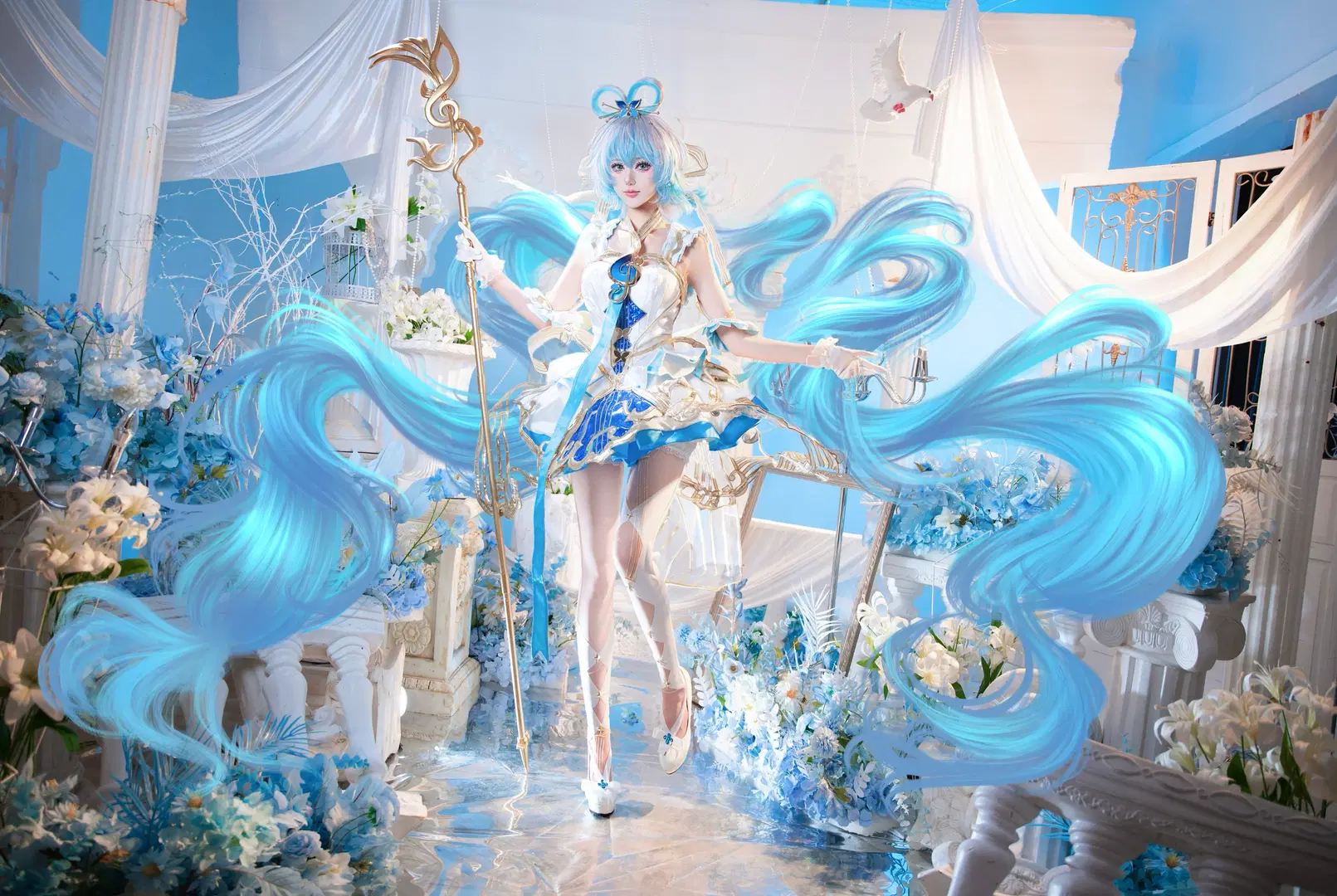 【洛天依cos】蓝白洋装与白鸽，共庆洛天依十四周年 - 拾月影棚 - 第7张