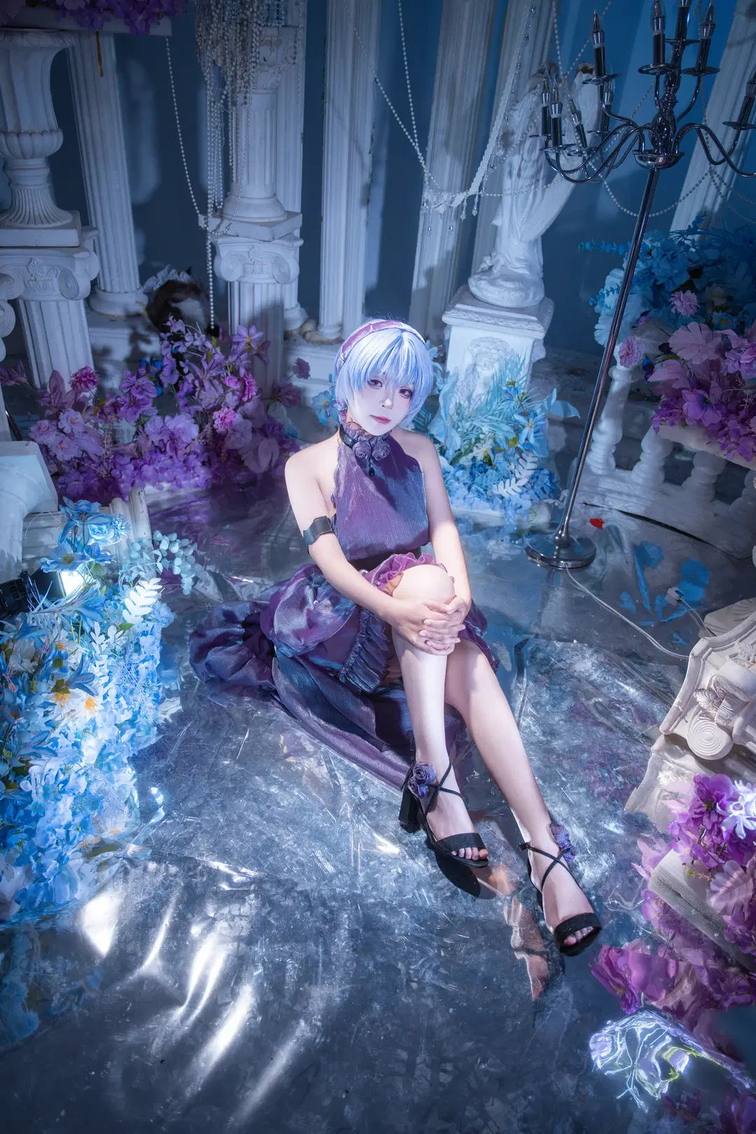 【綾波レイコスプレ】『新世紀エヴァンゲリオン』青紫のグラデーションドレスが魅せる冷艶な夢幻の世界 - 拾月影棚 - 2枚目