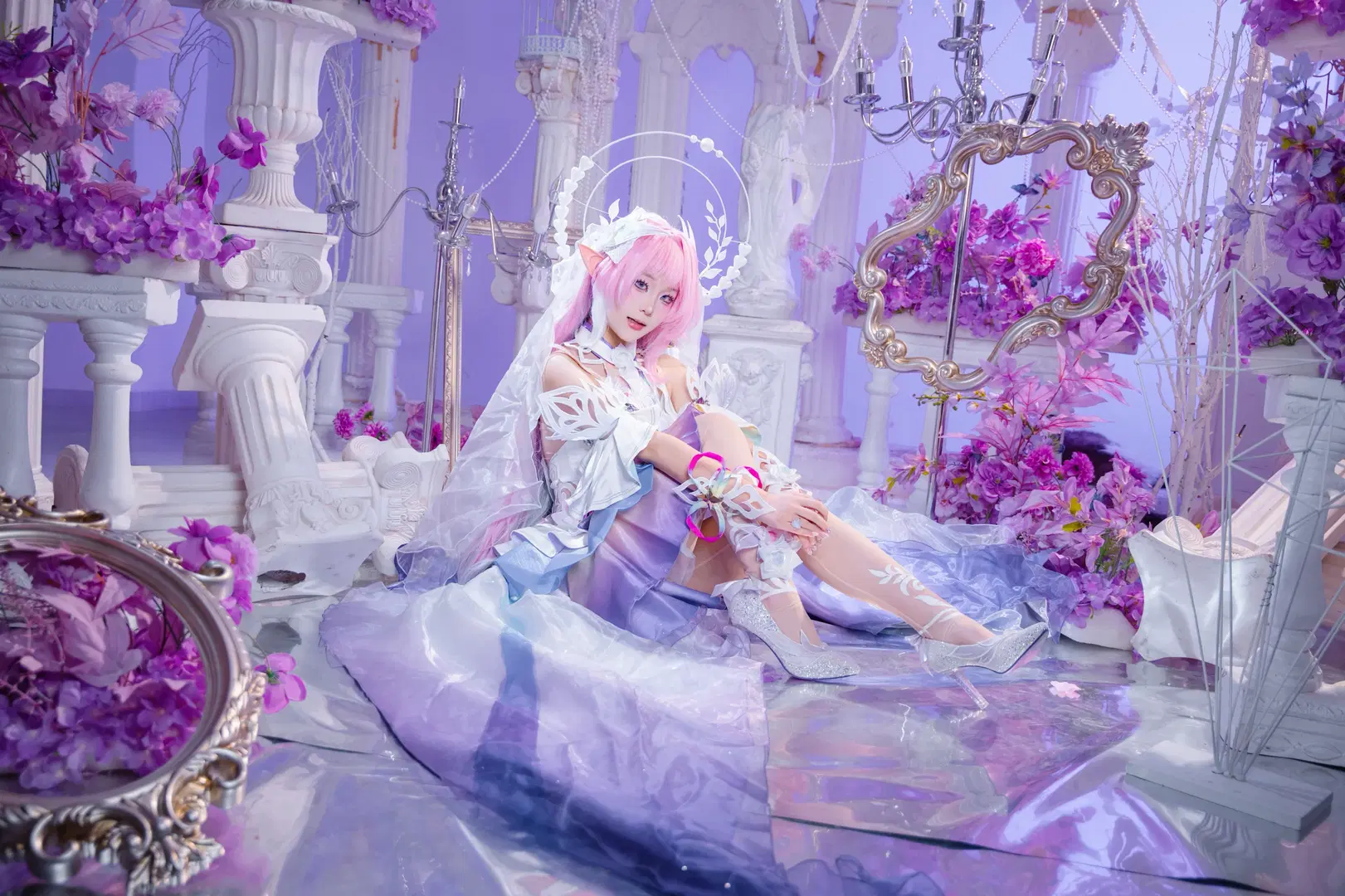 cosplay, 白絲, 精靈耳, 大昔漣cos, 夢幻棚拍