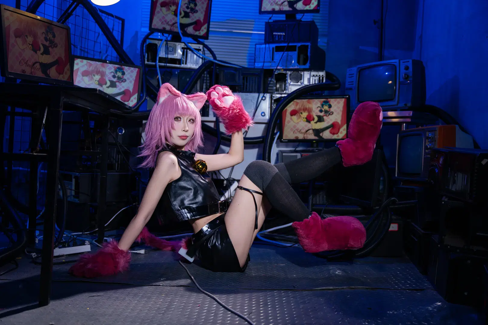 【日奈森亚梦cos】魔卡少女樱主题的黑粉猫系装扮 - 拾月影棚 - 第2张