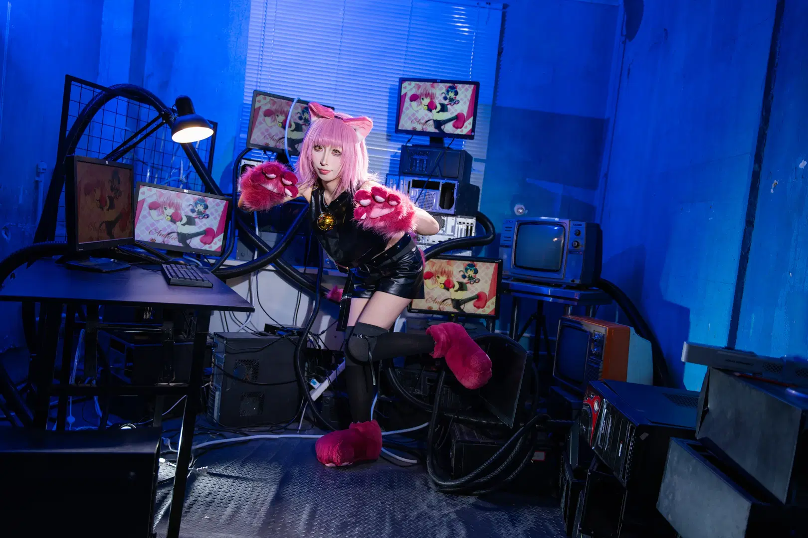 【日奈森亚梦cos】魔卡少女樱主题的黑粉猫系装扮 - 拾月影棚 - 第3张