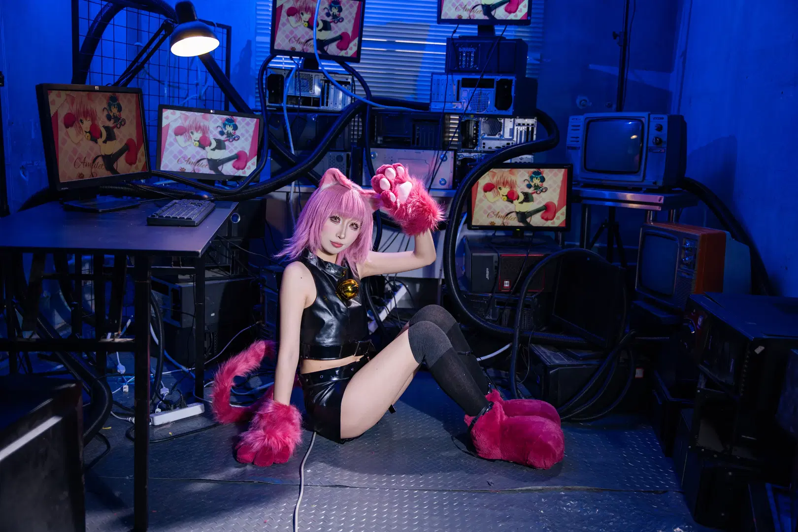 【日奈森亚梦cos】魔卡少女樱主题的黑粉猫系装扮 - 拾月影棚 - 第5张