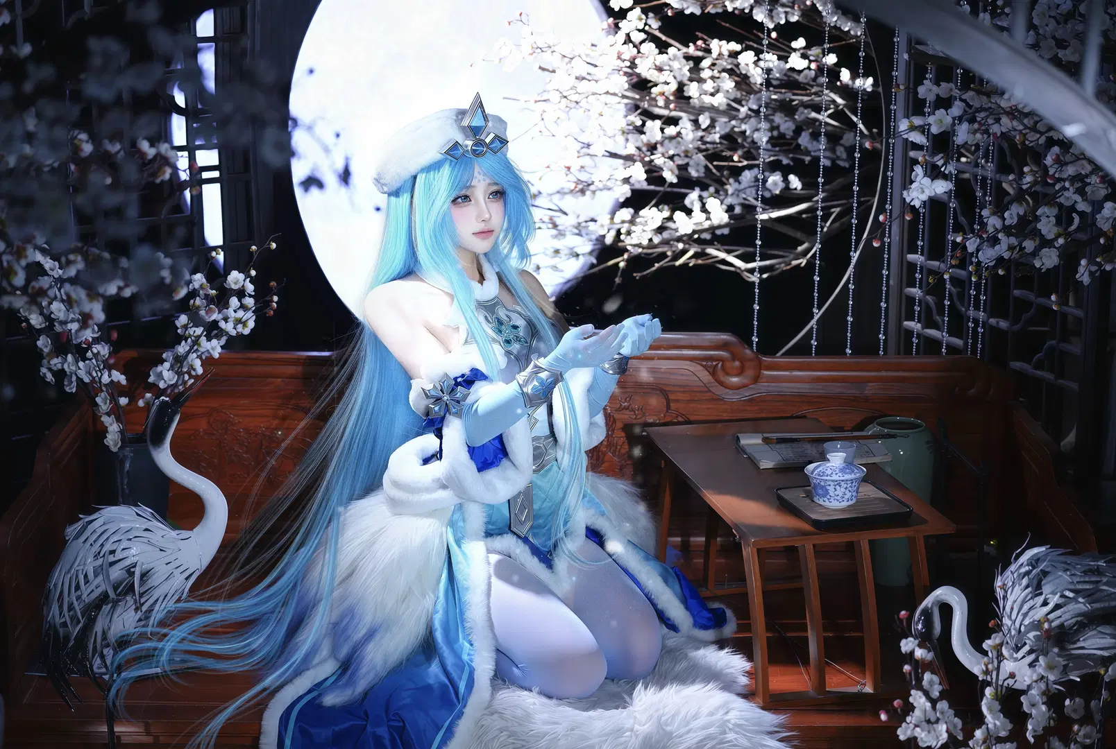 Blue and White Plush Fantasy: Studio Photoshoot Record by 拾月影棚 - Image 2