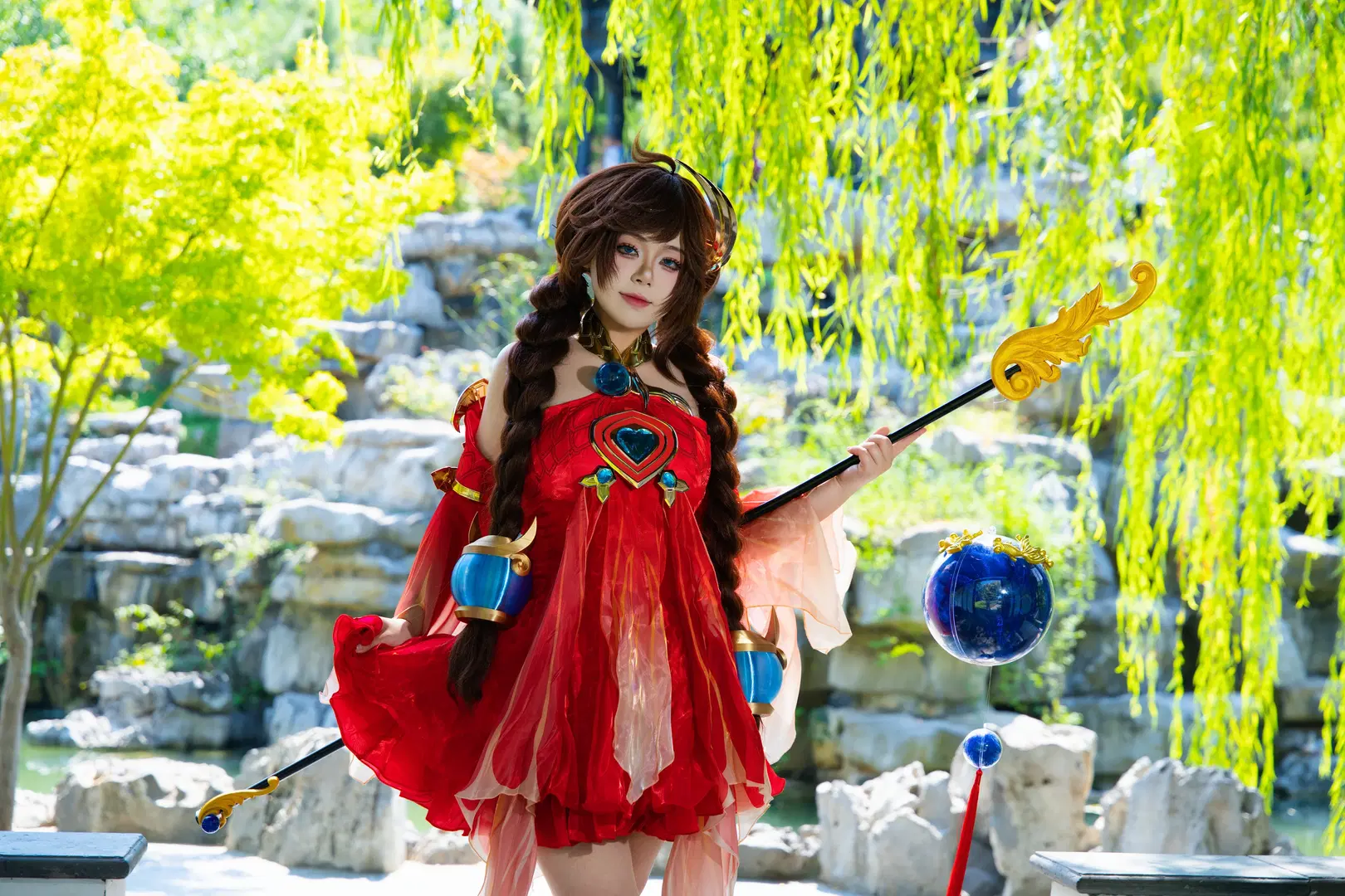 Collision of Red Dress, Magic Staff, and Classical Garden by 拾月影棚 - Image 5