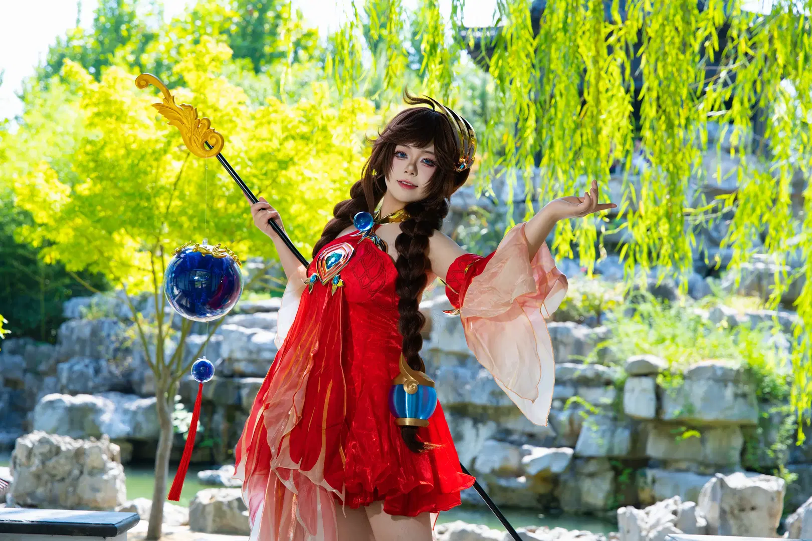 Collision of Red Dress, Magic Staff, and Classical Garden by 拾月影棚 - Image 6