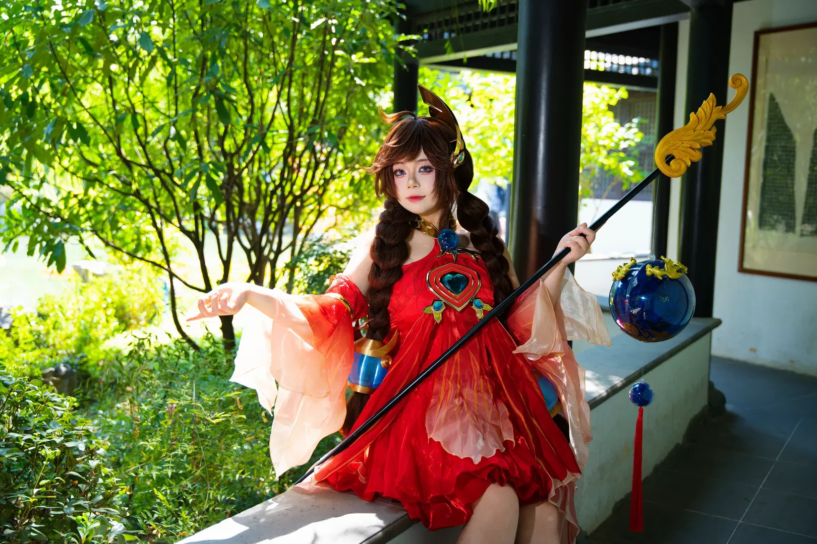 Collision of Red Dress, Magic Staff, and Classical Garden by 拾月影棚 - Image 9