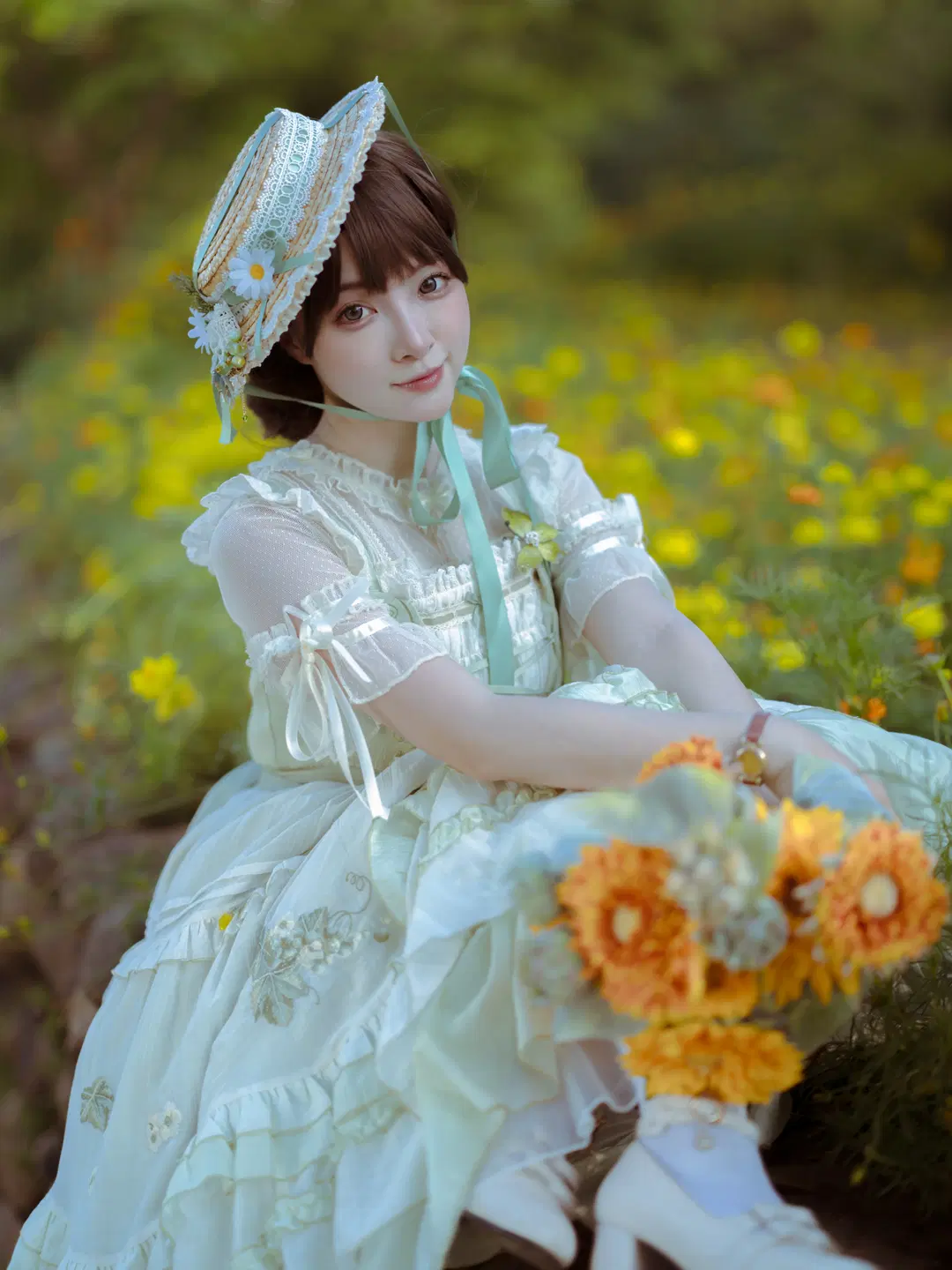 French oil painting girl Styling on a Summer Meadow: A French retro Lolita fashion Story by 薇璦熙_迪 - Image 10