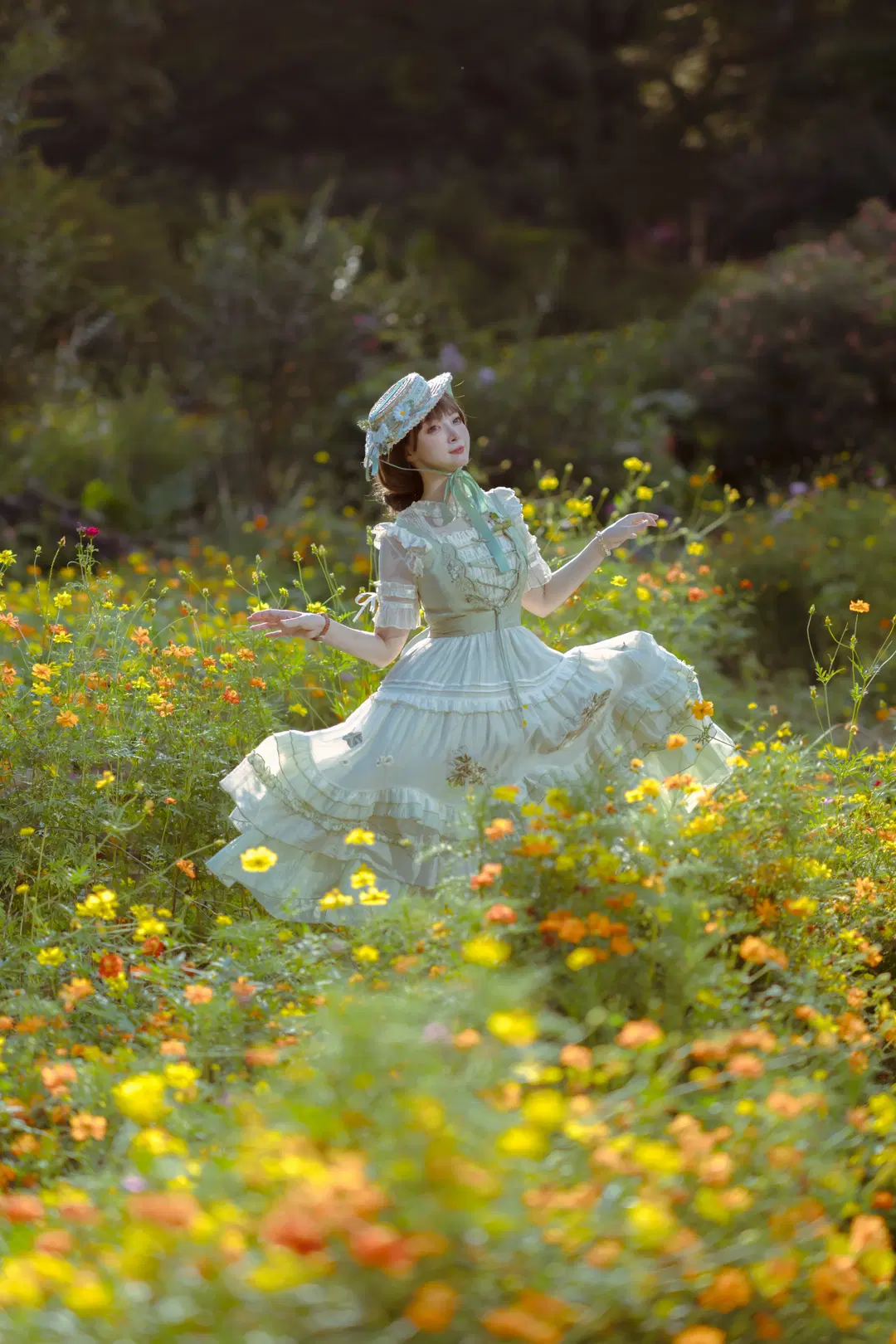 French oil painting girl Styling on a Summer Meadow: A French retro Lolita fashion Story by 薇璦熙_迪 - Image 11