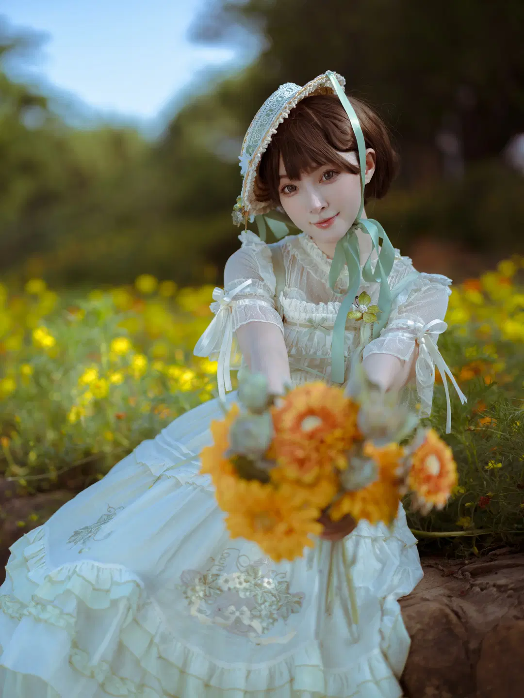 French oil painting girl Styling on a Summer Meadow: A French retro Lolita fashion Story by 薇璦熙_迪 - Image 2