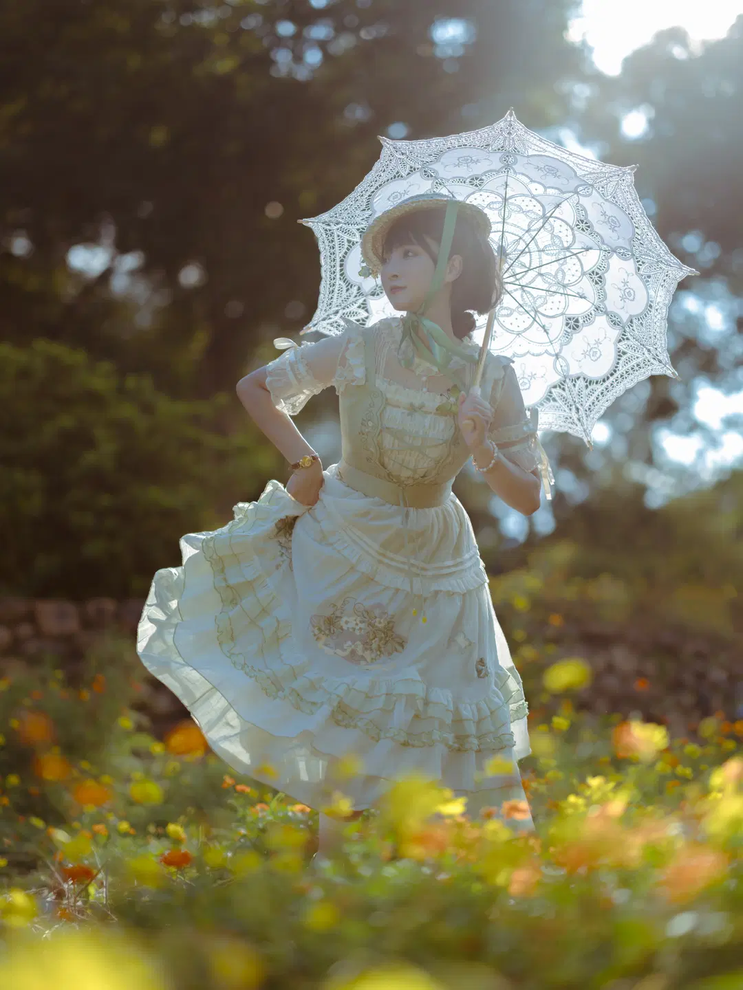 French oil painting girl Styling on a Summer Meadow: A French retro Lolita fashion Story by 薇璦熙_迪 - Image 3