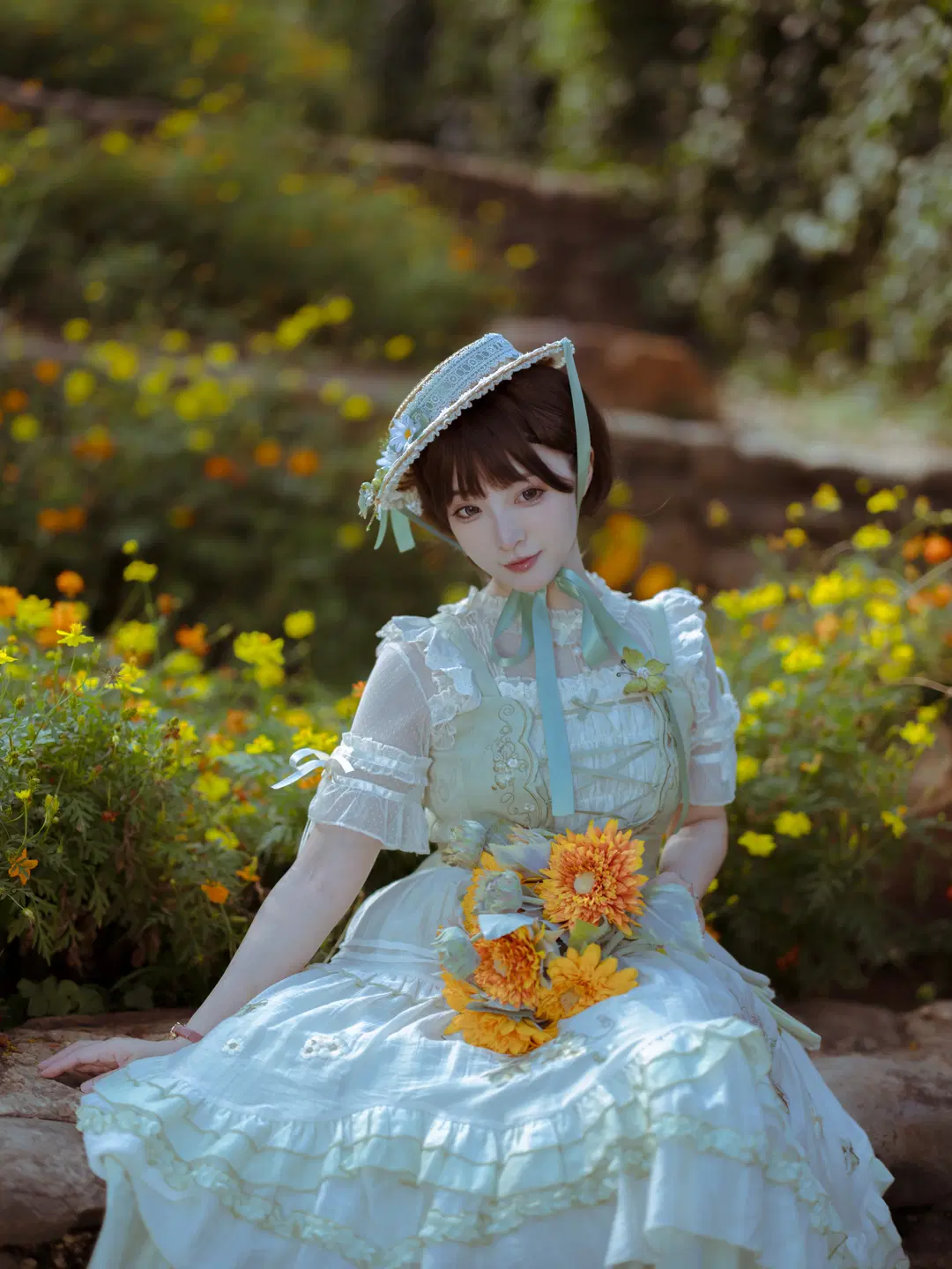 French oil painting girl Styling on a Summer Meadow: A French retro Lolita fashion Story by 薇璦熙_迪 - Image 4