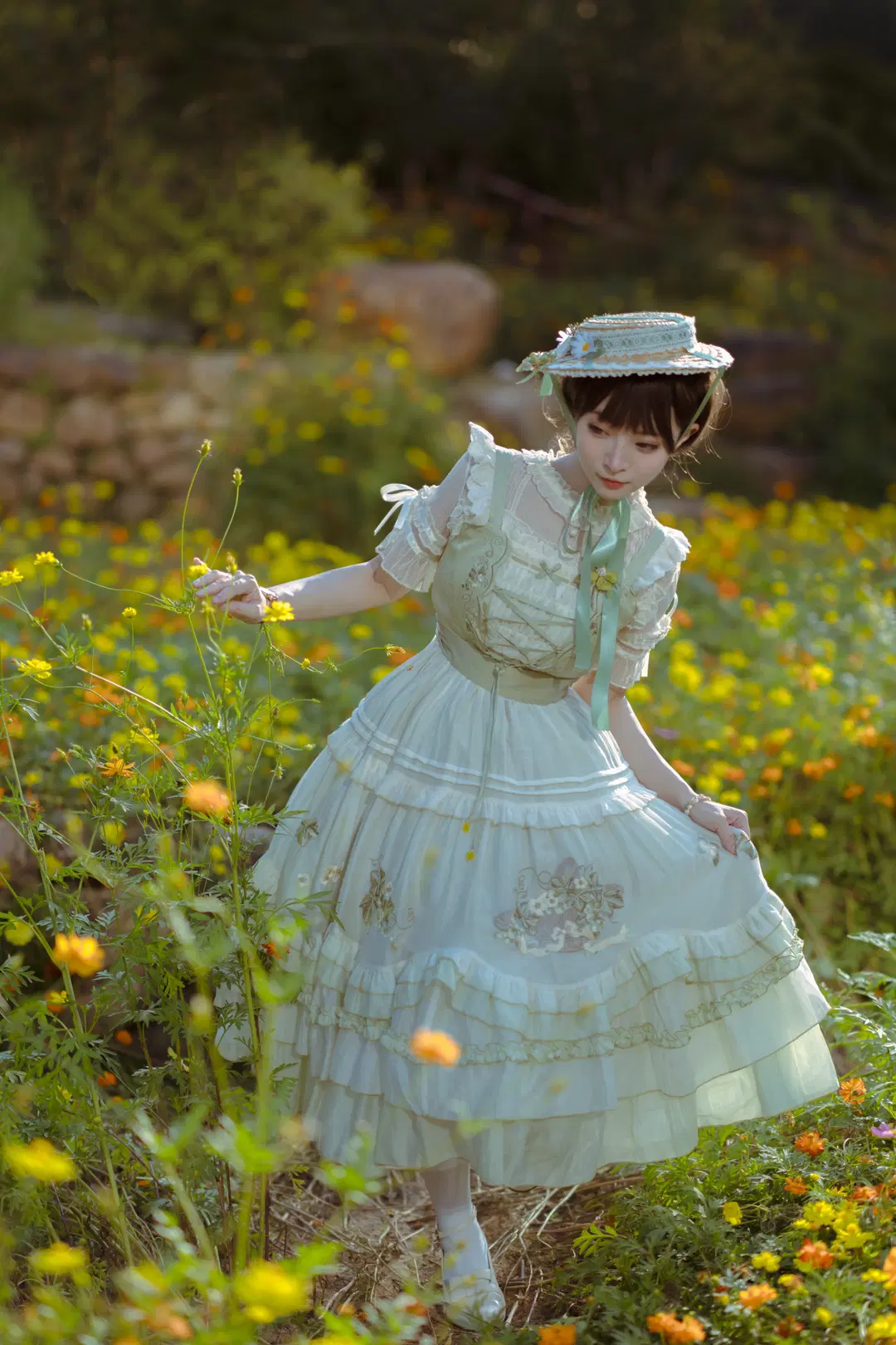 French oil painting girl Styling on a Summer Meadow: A French retro Lolita fashion Story by 薇璦熙_迪 - Image 6