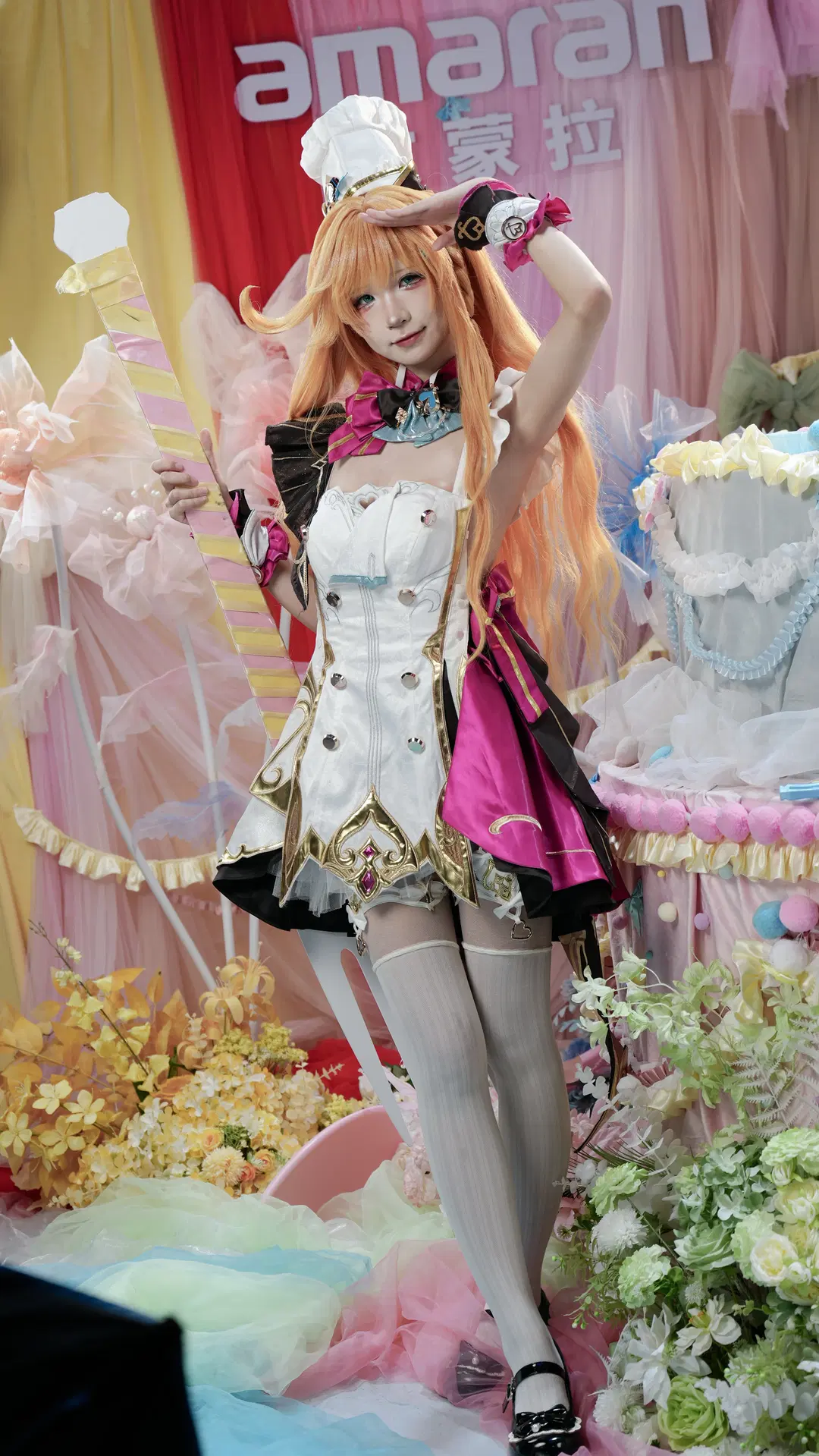 【Escoffier cosplay】Genshin Impact: Sweet Little Chef's BW Booth Photoshoot Log — 2D Cosplay & White Stockings by 宽己 - Image 6