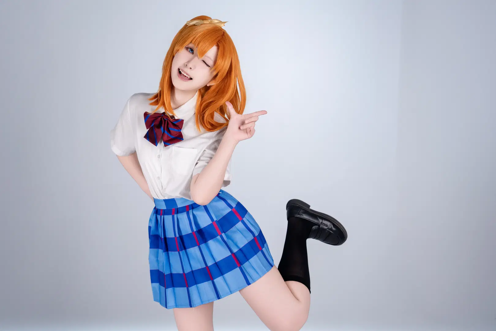 二次元cos, 校园制服, lovelive, 高坂穗乃果cos, 丝袜