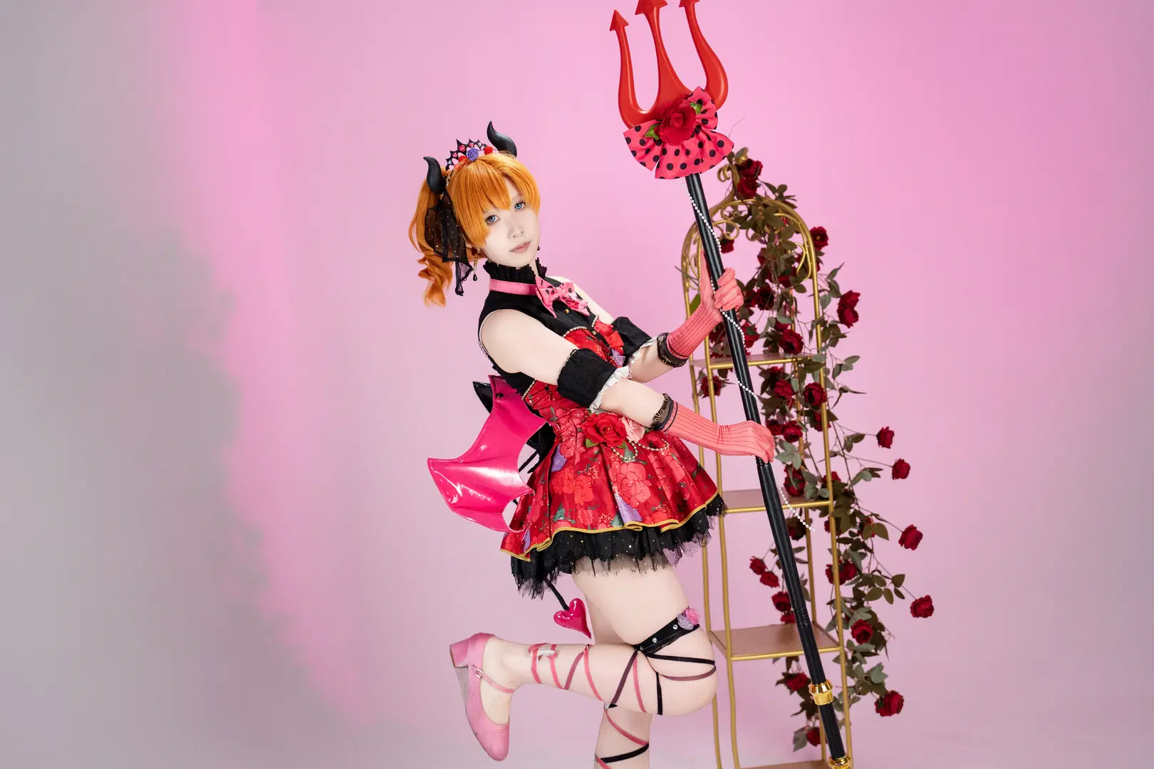 小恶魔, lovelive, 高坂穗乃果cos, 腿环, 不给糖就捣蛋