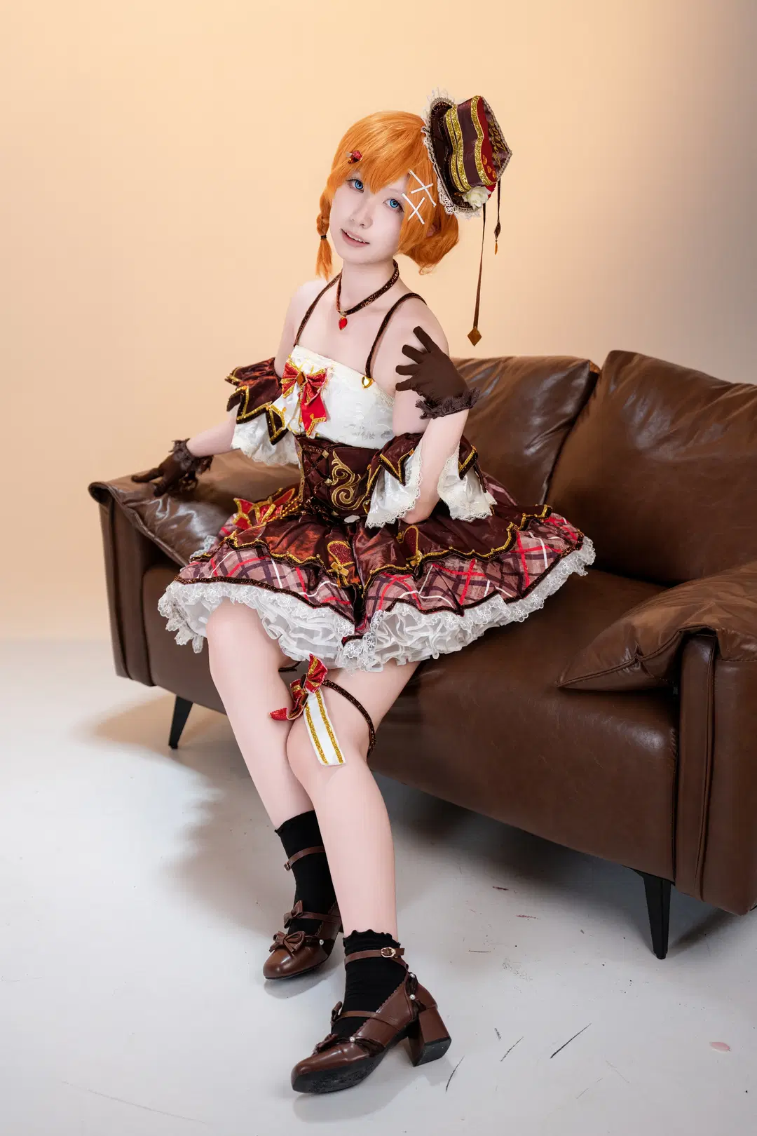 cosplay摄影, lovelive, 高坂穗乃果cos, 丝袜腿环, 甜甜巧克力