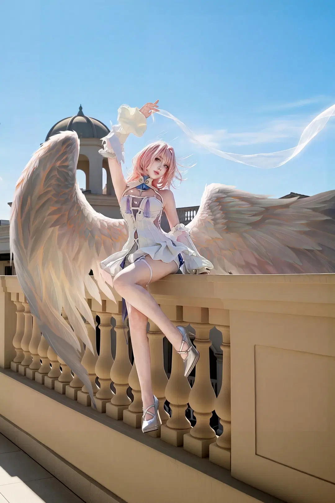 绝区零, cosplay, 白丝, 天台摄影, 蕾米埃尔cos