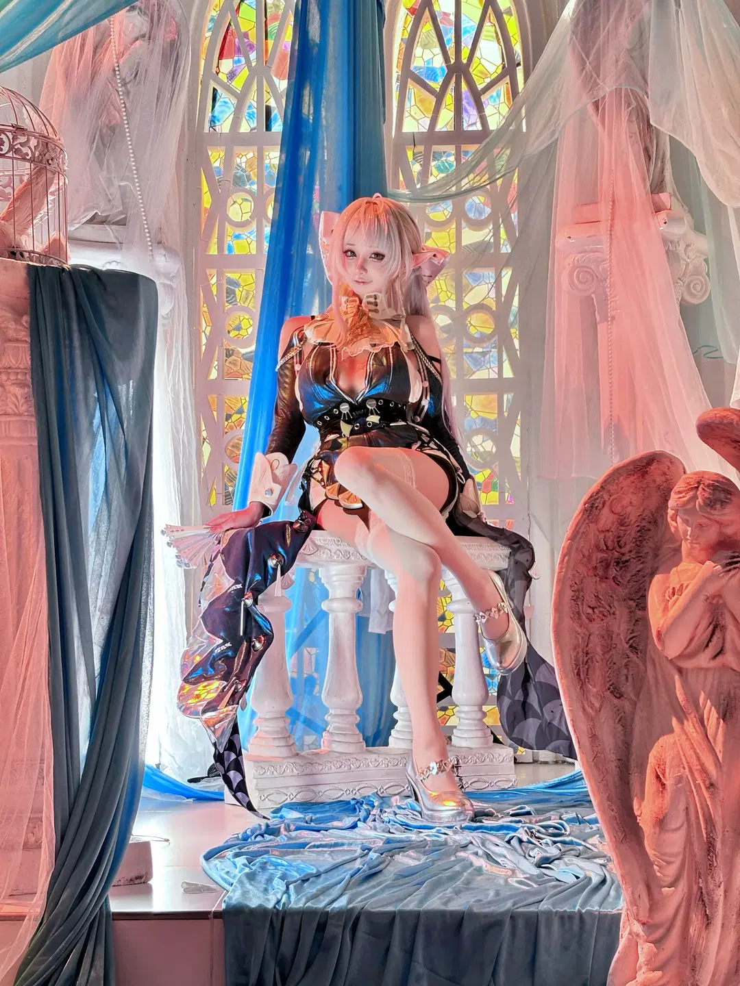 Zenless Zone Zero, Elf ears, Witch cosplay, Velina cosplay, Stockings