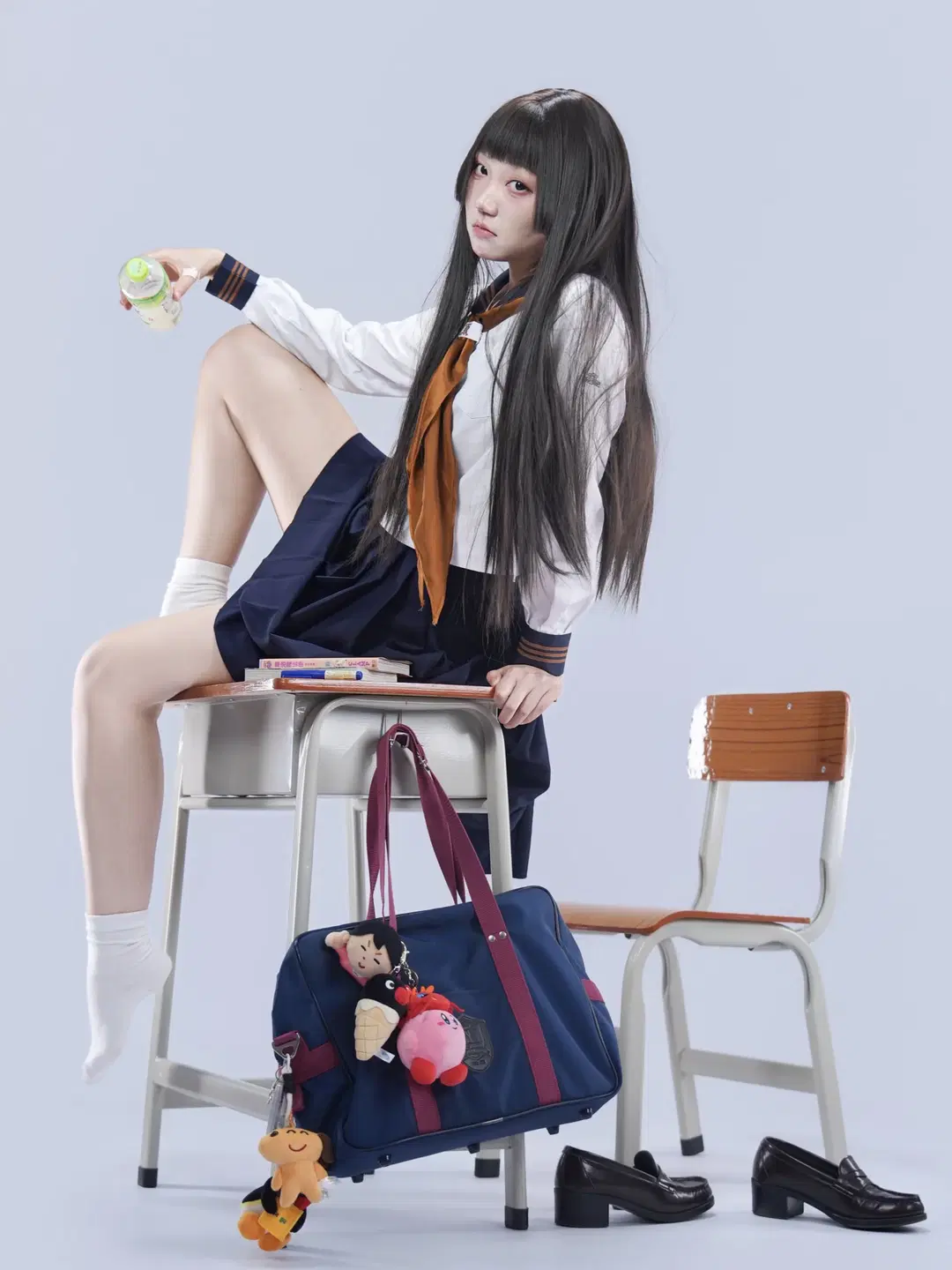 拍照姿势, 坐姿参考, 日系写真, 校供水手服, 绘画素材