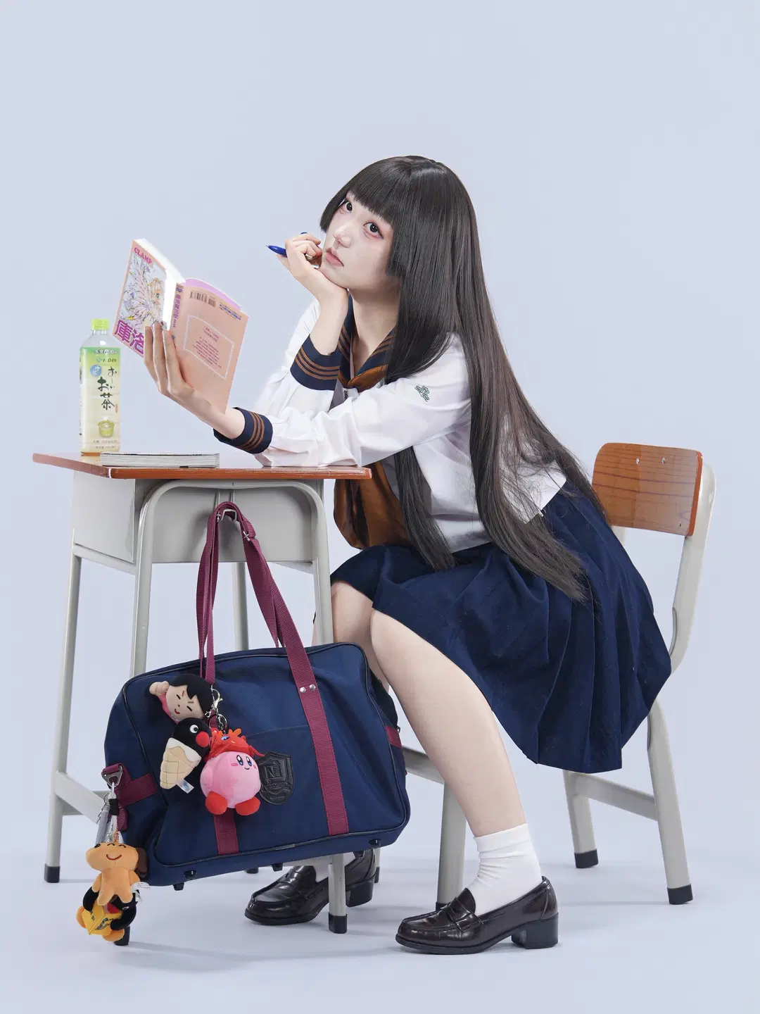 日系校供水手服日常感坐姿分享 - 果七 - 第10張