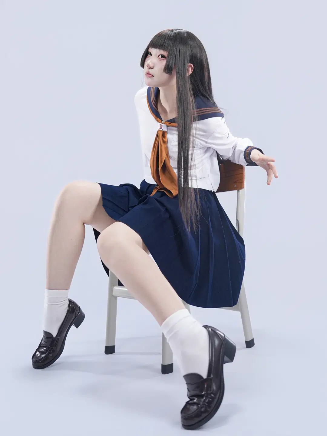 日系校供水手服日常感坐姿分享 - 果七 - 第12張