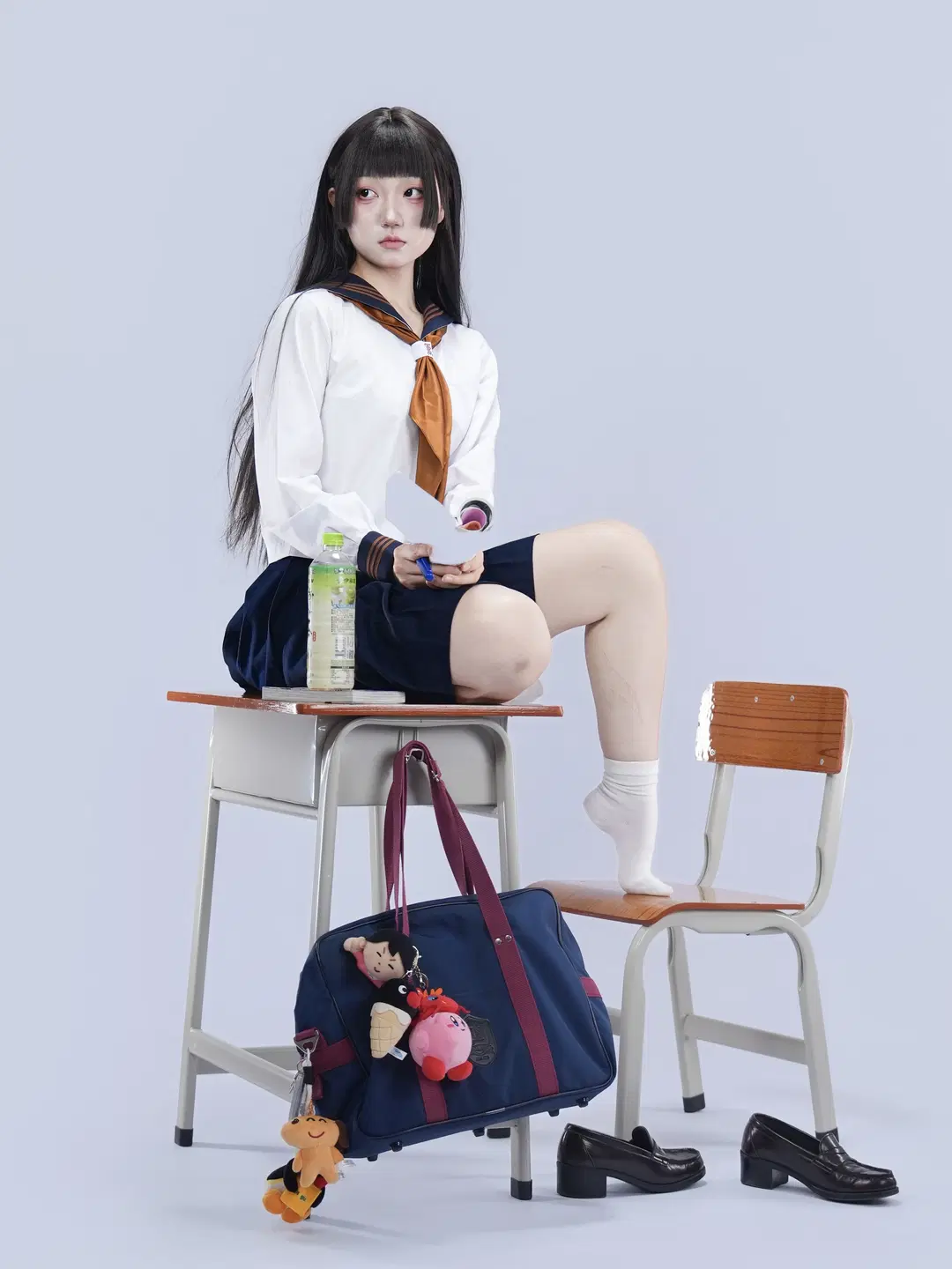 日系校供水手服日常感坐姿分享 - 果七 - 第2張
