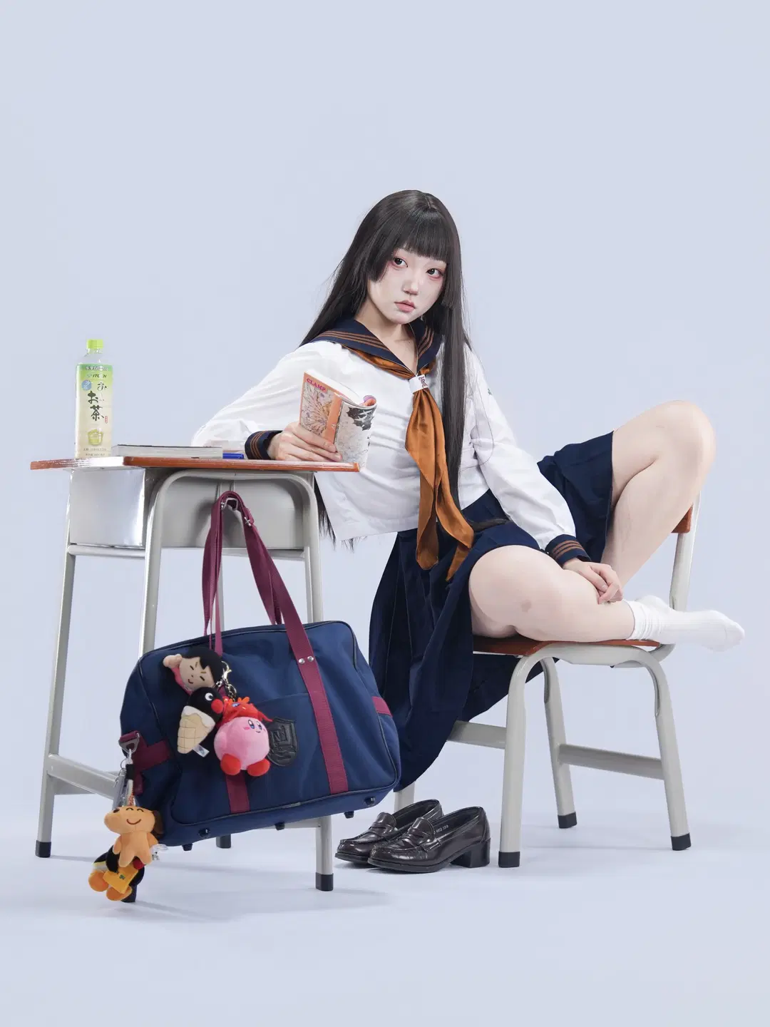 日系校供水手服日常感坐姿分享 - 果七 - 第3張