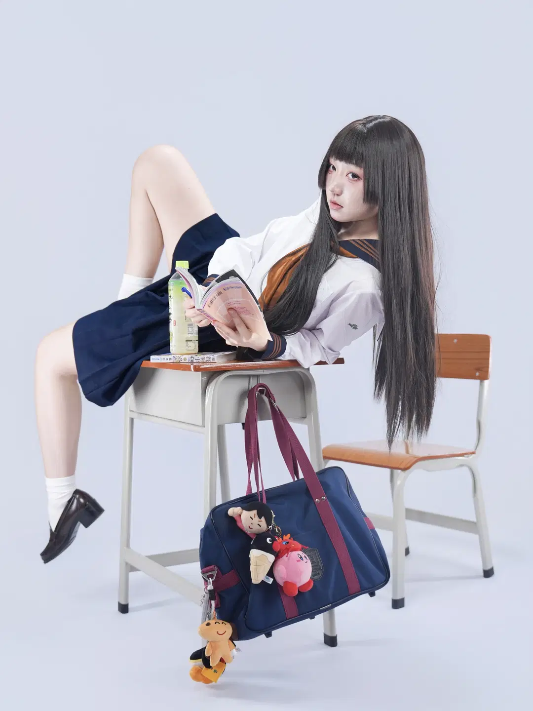 日系校供水手服日常感坐姿分享 - 果七 - 第5張