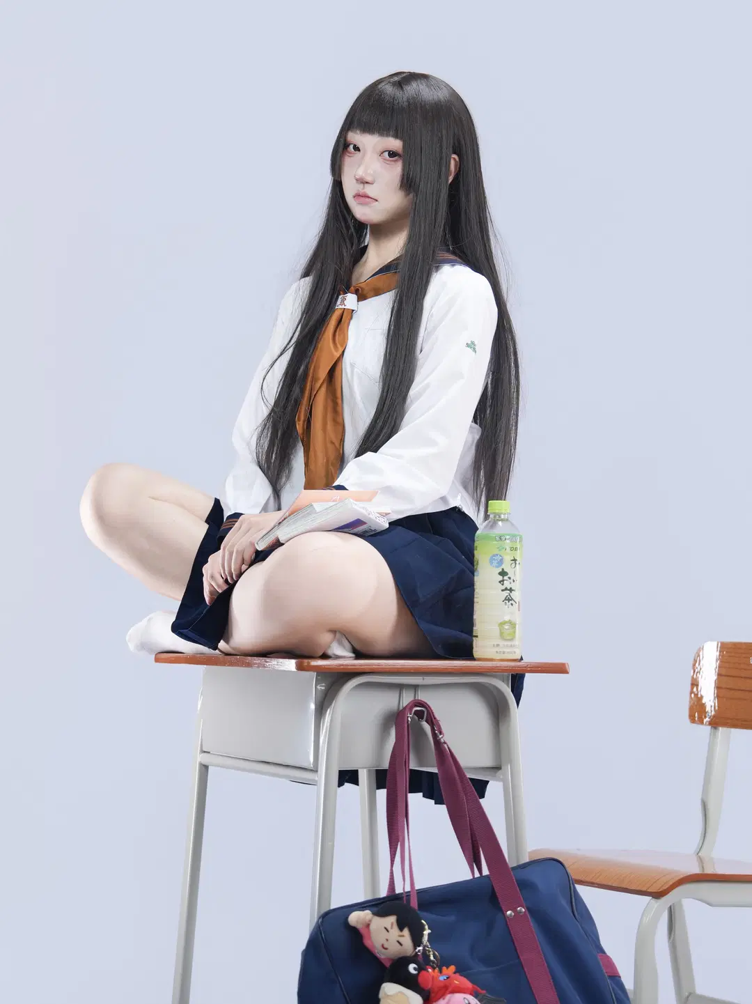 日系校供水手服日常感坐姿分享 - 果七 - 第6張