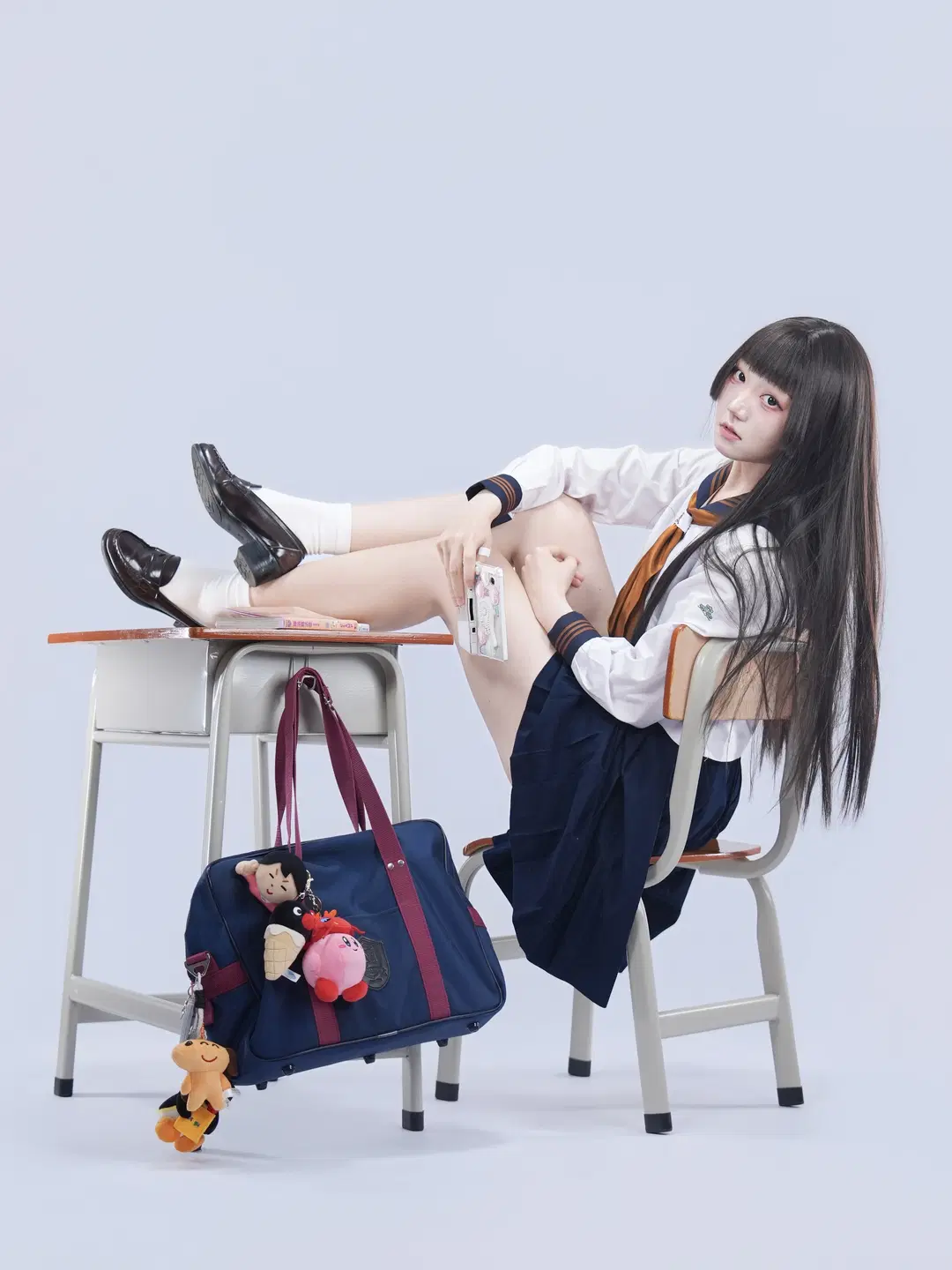 日系校供水手服日常感坐姿分享 - 果七 - 第7張