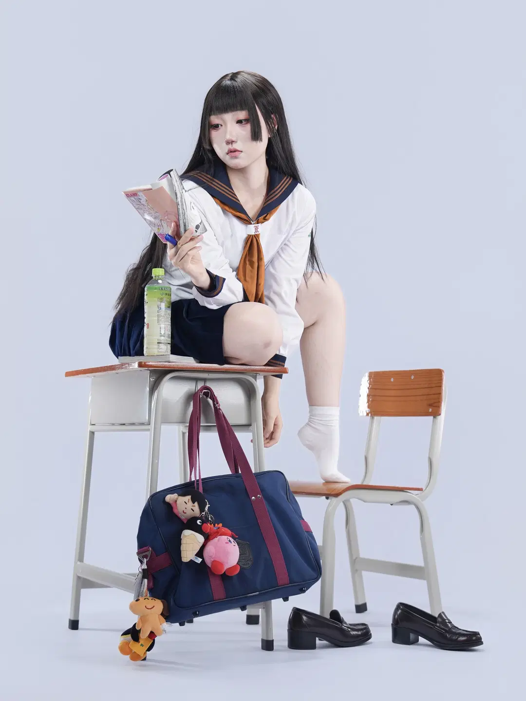 日系校供水手服日常感坐姿分享 - 果七 - 第9張