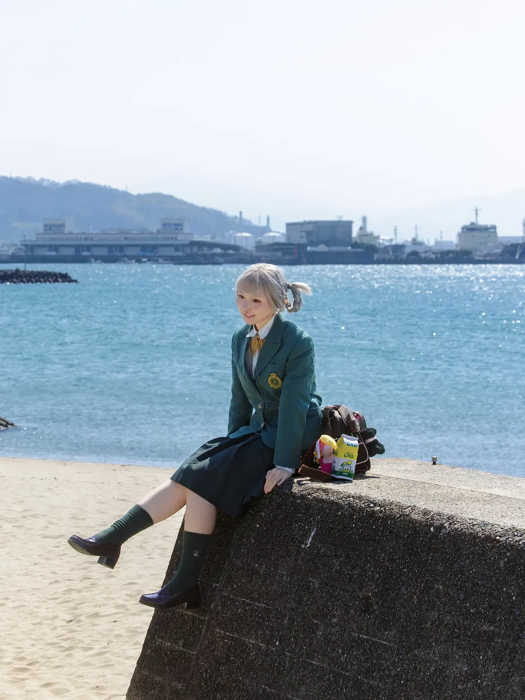 cosplay, JK制服, 海边拍照, 丝袜, 日制校供