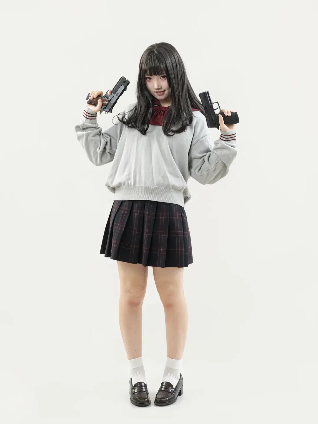cosplay写真, 白棚摄影, 拍照姿势参考, 冷脸萌, 校供jk