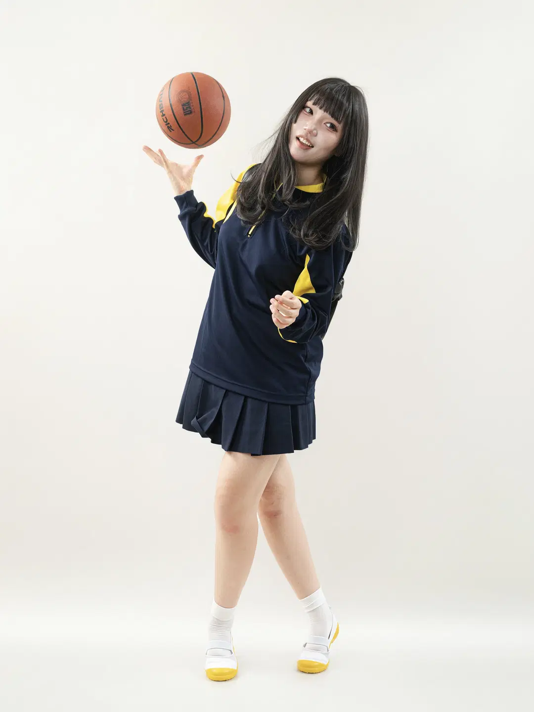 运动风少女, 姿势参考, 就実高体操服, 校供制服, 篮球写真
