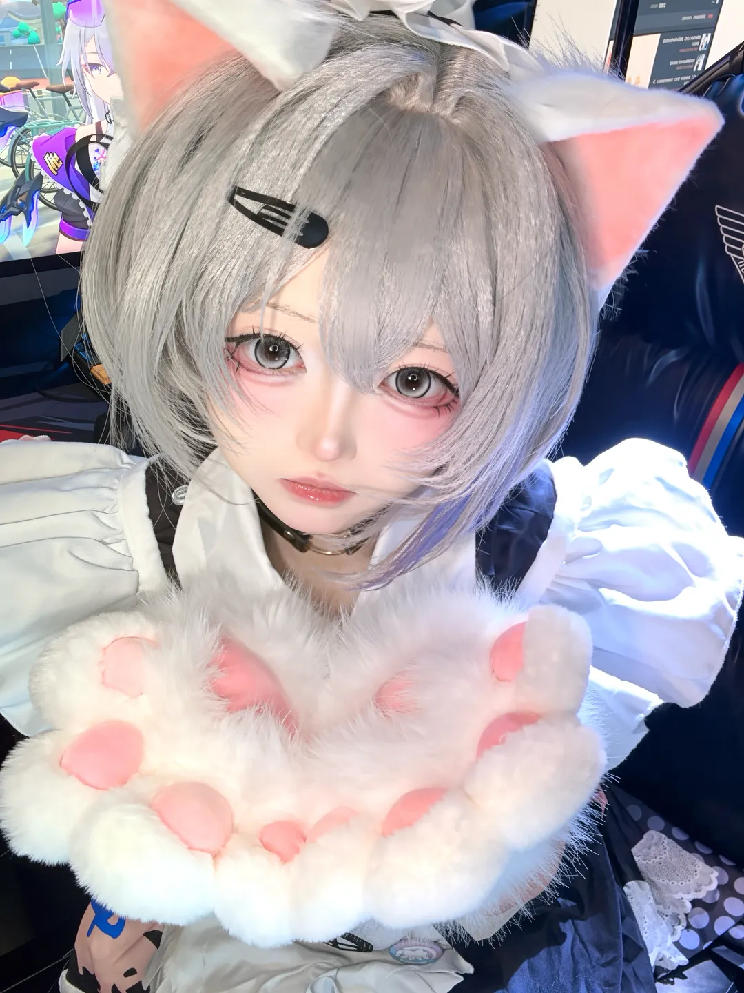 猫耳, 银狼cos, 猫爪, 女仆同人, 朋克洛德