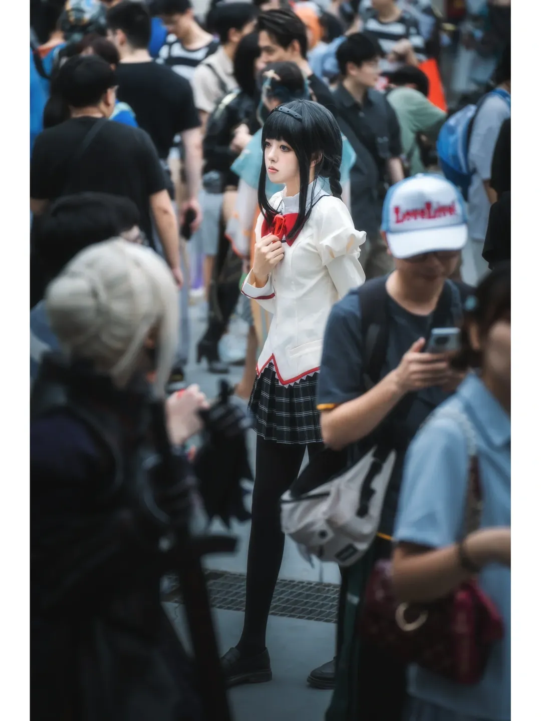 魔法少女小圆, 漫展场照, 黑丝穿搭, 晓美焰cos, 国漫现场