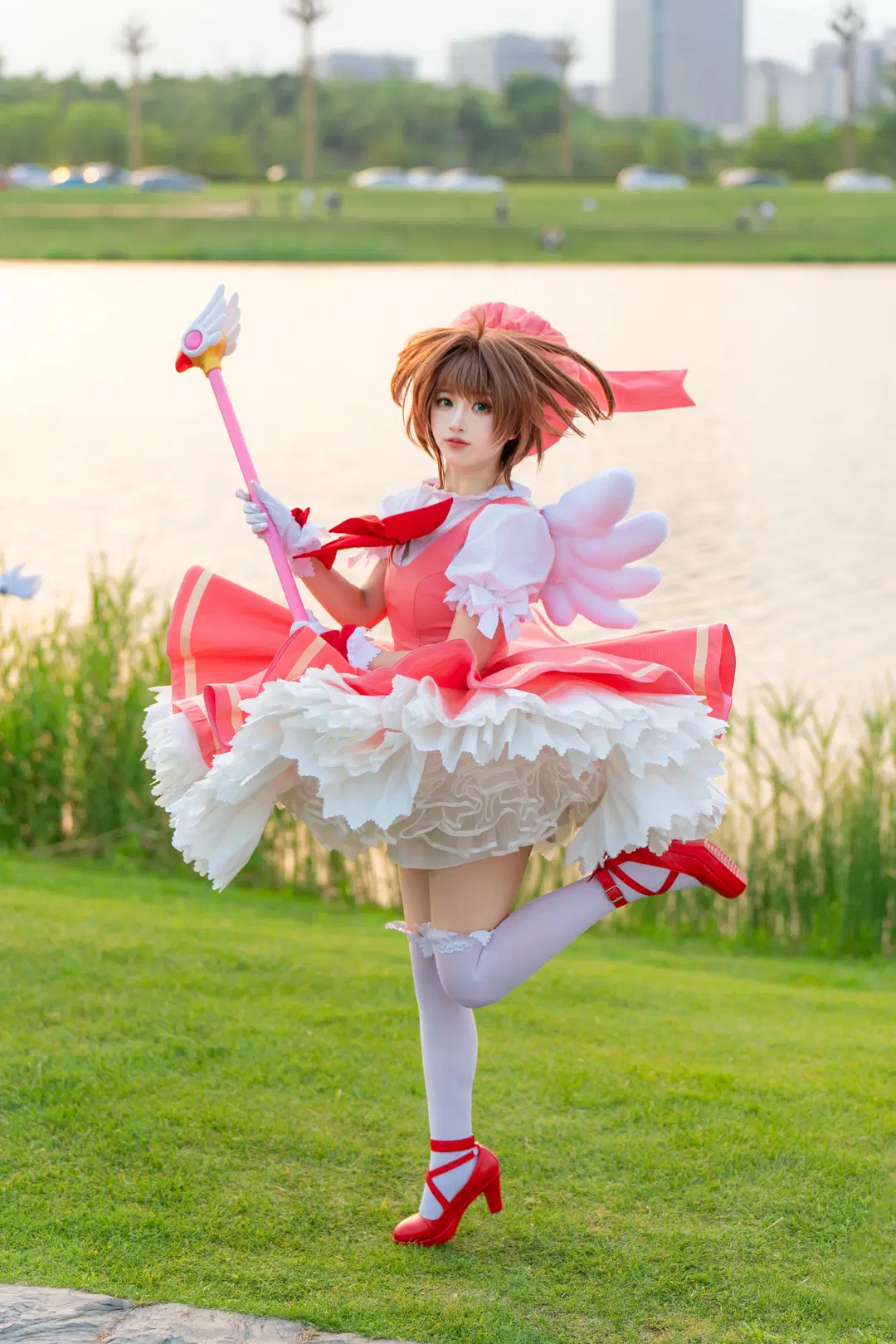 【木之本樱cos】魔卡少女樱草地逆光跳跃拍摄记录 - 轩叉子 - 第3张