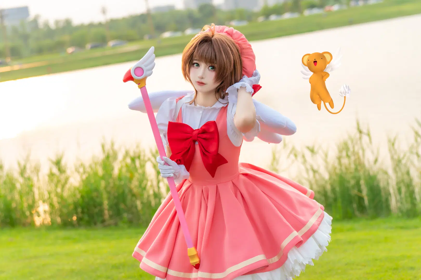 【木之本樱cos】魔卡少女樱草地逆光跳跃拍摄记录 - 轩叉子 - 第7张