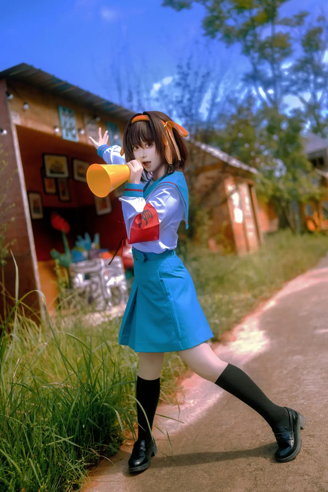 凉宫春日cos, 凉宫春日的忧郁, 水手服cos, 老番战士, 黑丝袜
