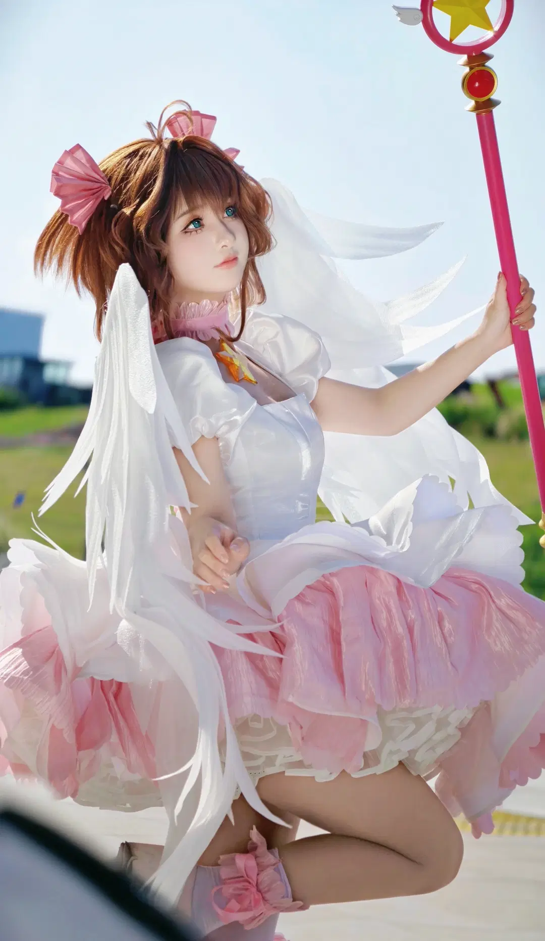 cosplay, 木之本櫻cos, 魔卡少女櫻, 白絲, 粉白小櫻cos