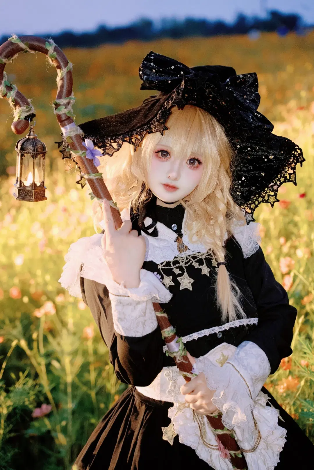 Touhou Project, Marisa Kirisame cosplay, Sea of flowers photo shoot, Witch cosplay, Twilight Mage