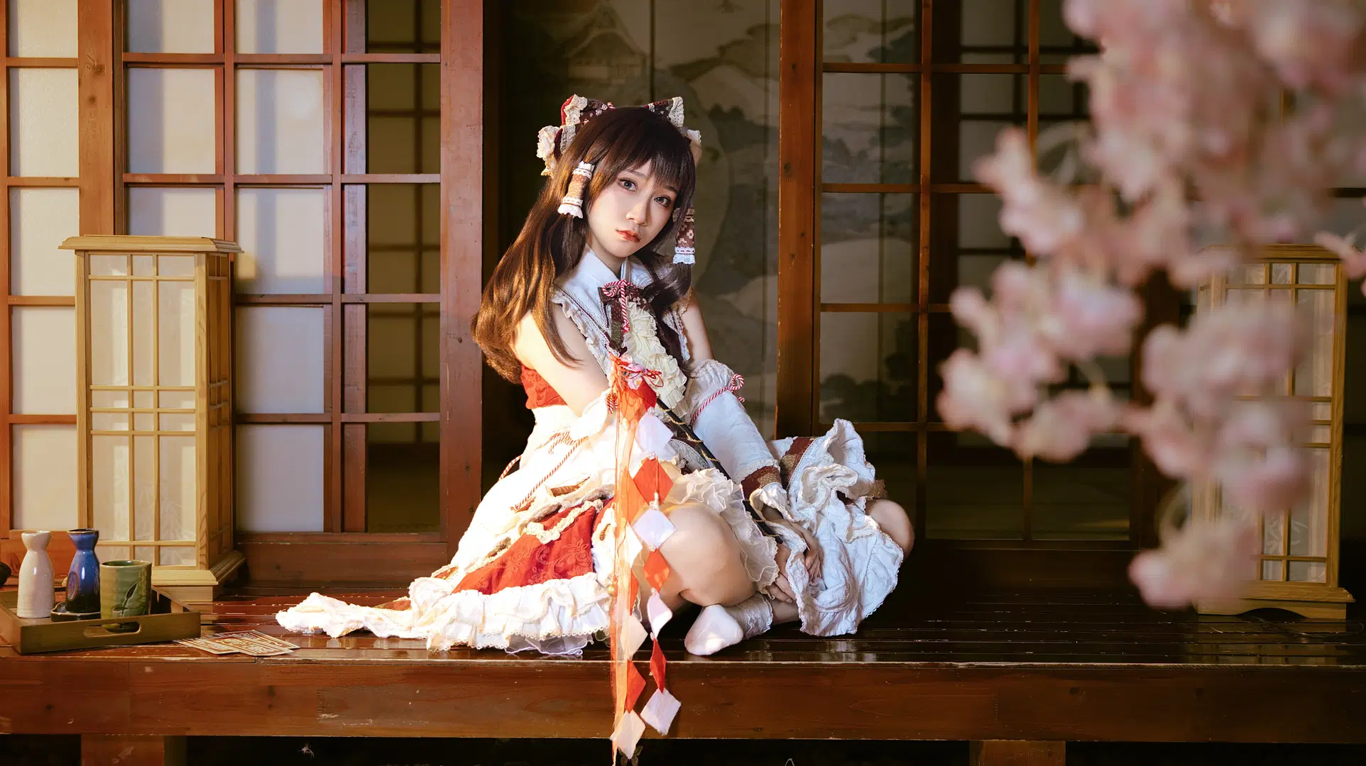 【博麗靈夢cos】東方Project永遠的女巫，紅白蕾絲與和風場景的碰撞 - 莜子YOKO - 第4張