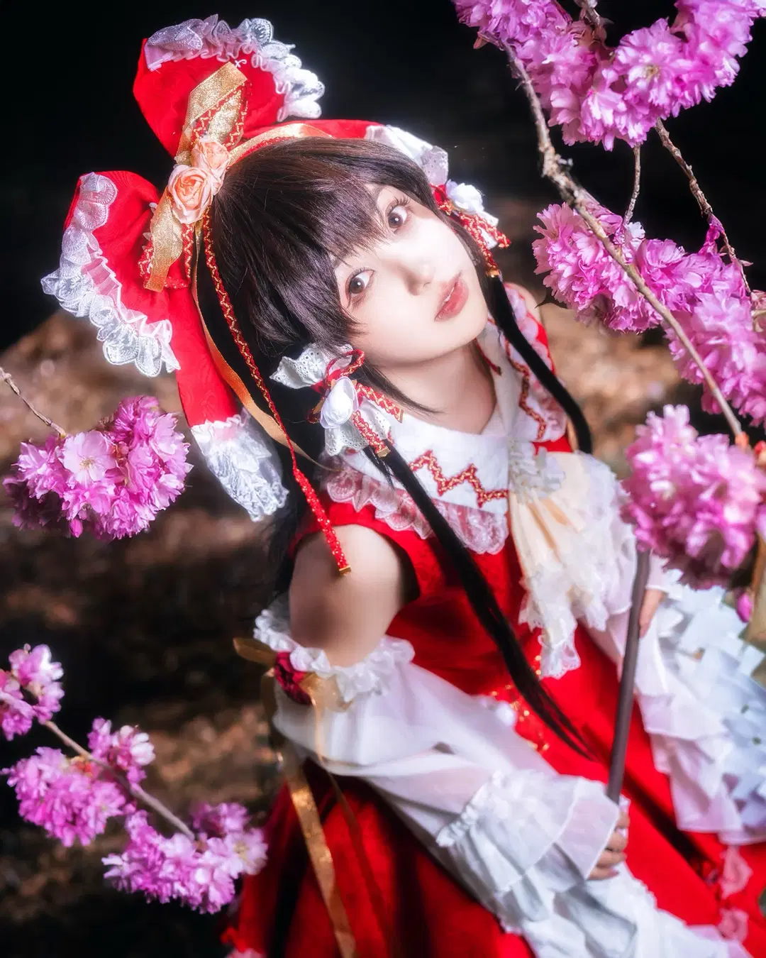 博丽灵梦cos, 东方Project, 红白巫女, 花海人像, 华丽蕾丝