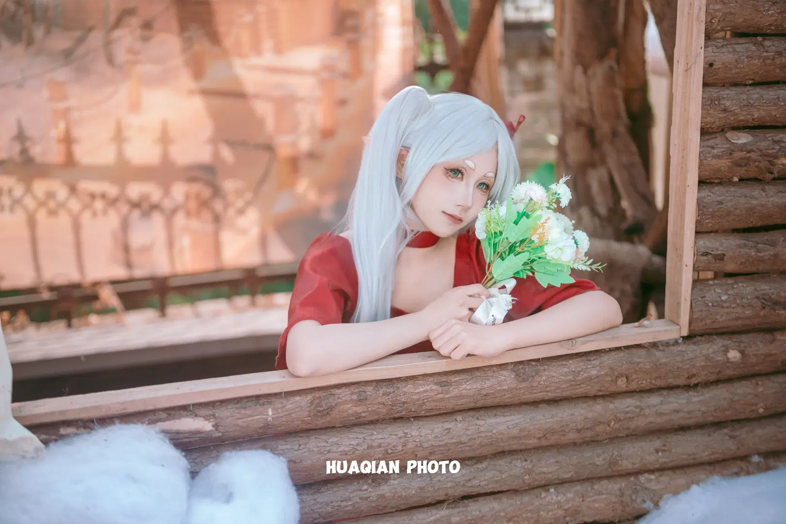 【フリーレン コスプレ】赤いドレスと杖が紡ぐ冬の魔法使い - 花签_（不敢回私信求看主页版 - 4枚目