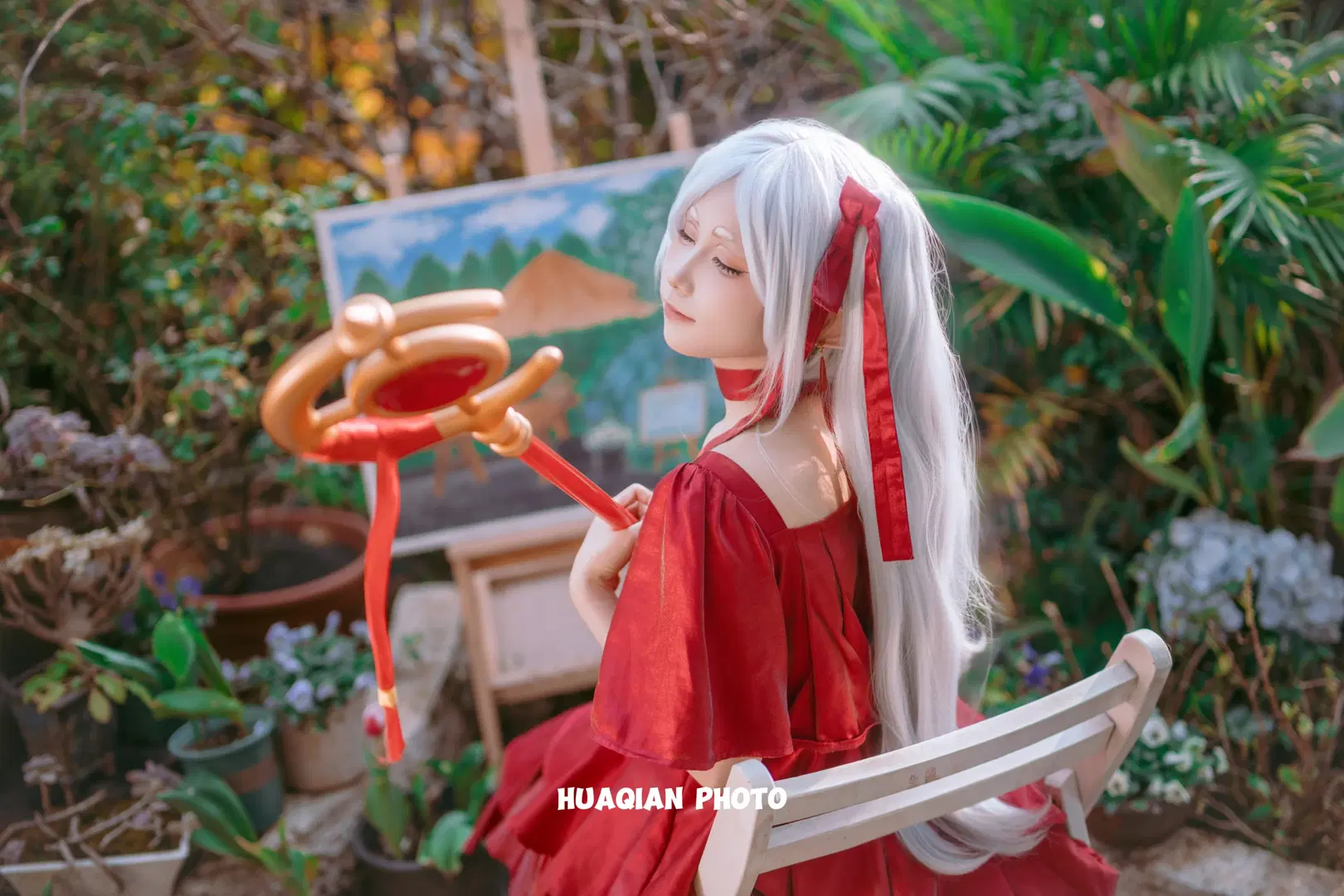 【フリーレン コスプレ】赤いドレスと杖が紡ぐ冬の魔法使い - 花签_（不敢回私信求看主页版 - 6枚目