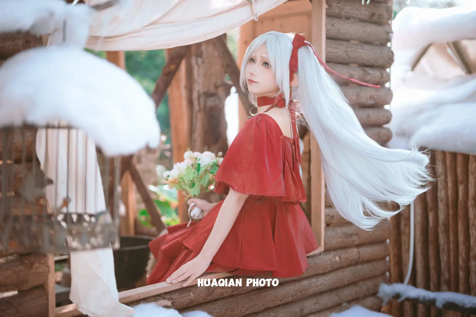 【フリーレン コスプレ】赤いドレスと杖が紡ぐ冬の魔法使い - 花签_（不敢回私信求看主页版 - 7枚目